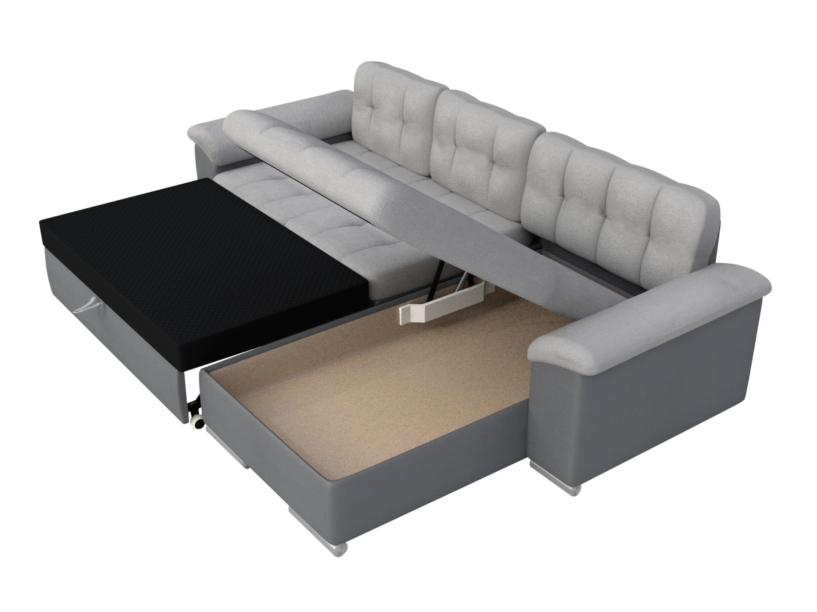 Canapé d'angle Comfivo Mica II (Piano 21 + Mokka 03)