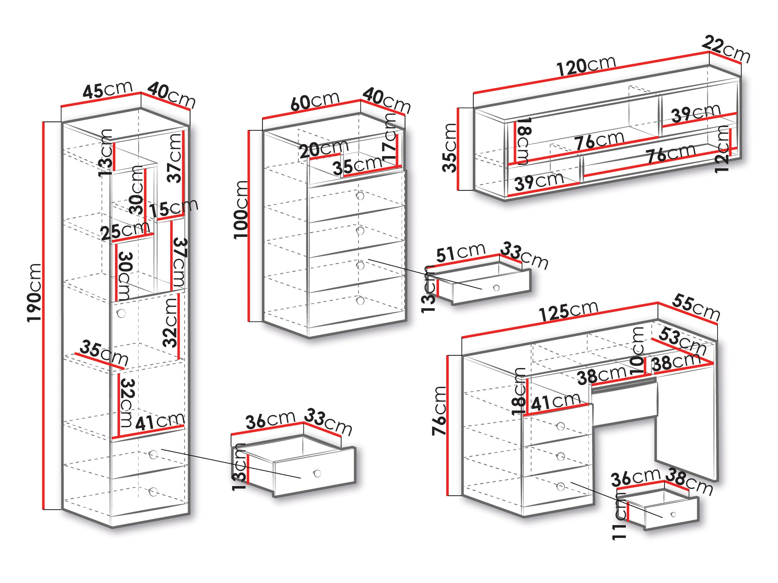 Ensemble de meubles Tesmonu 116