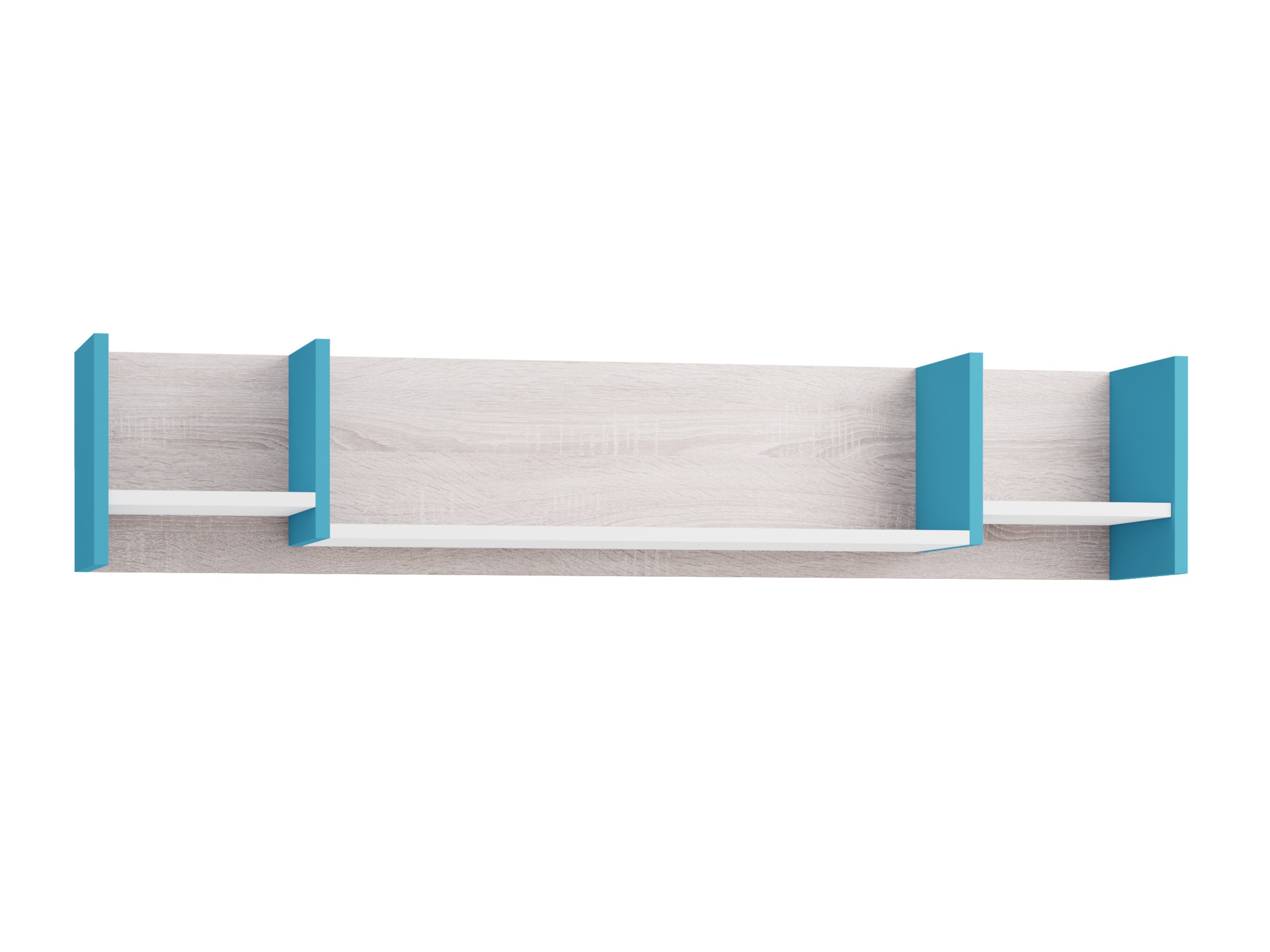 Étagère murale Camteso 111 (Blanc + Chêne + Turquoise)