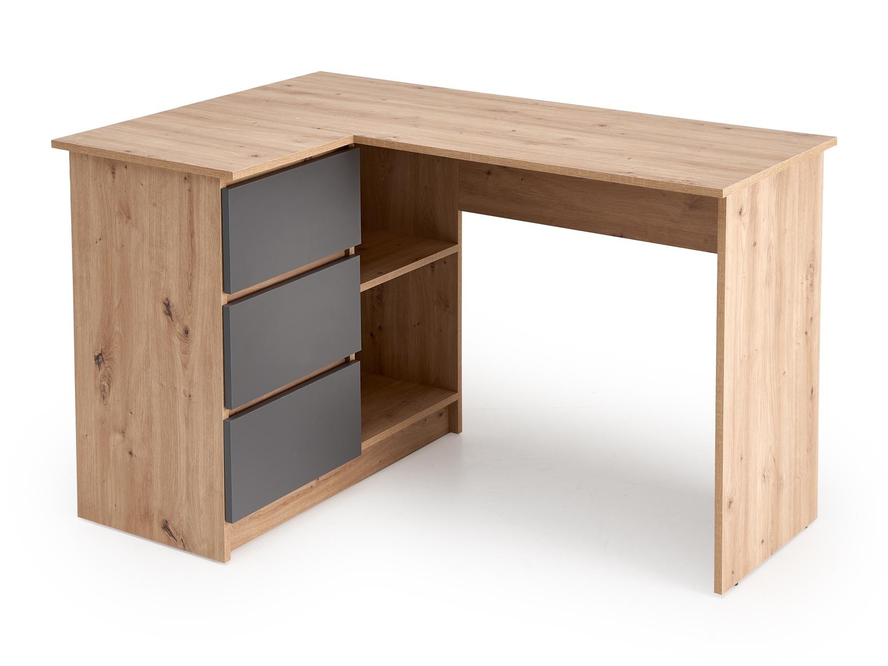 Bureau d'angle Houston 1950 (Graphite + Chêne Artisan)