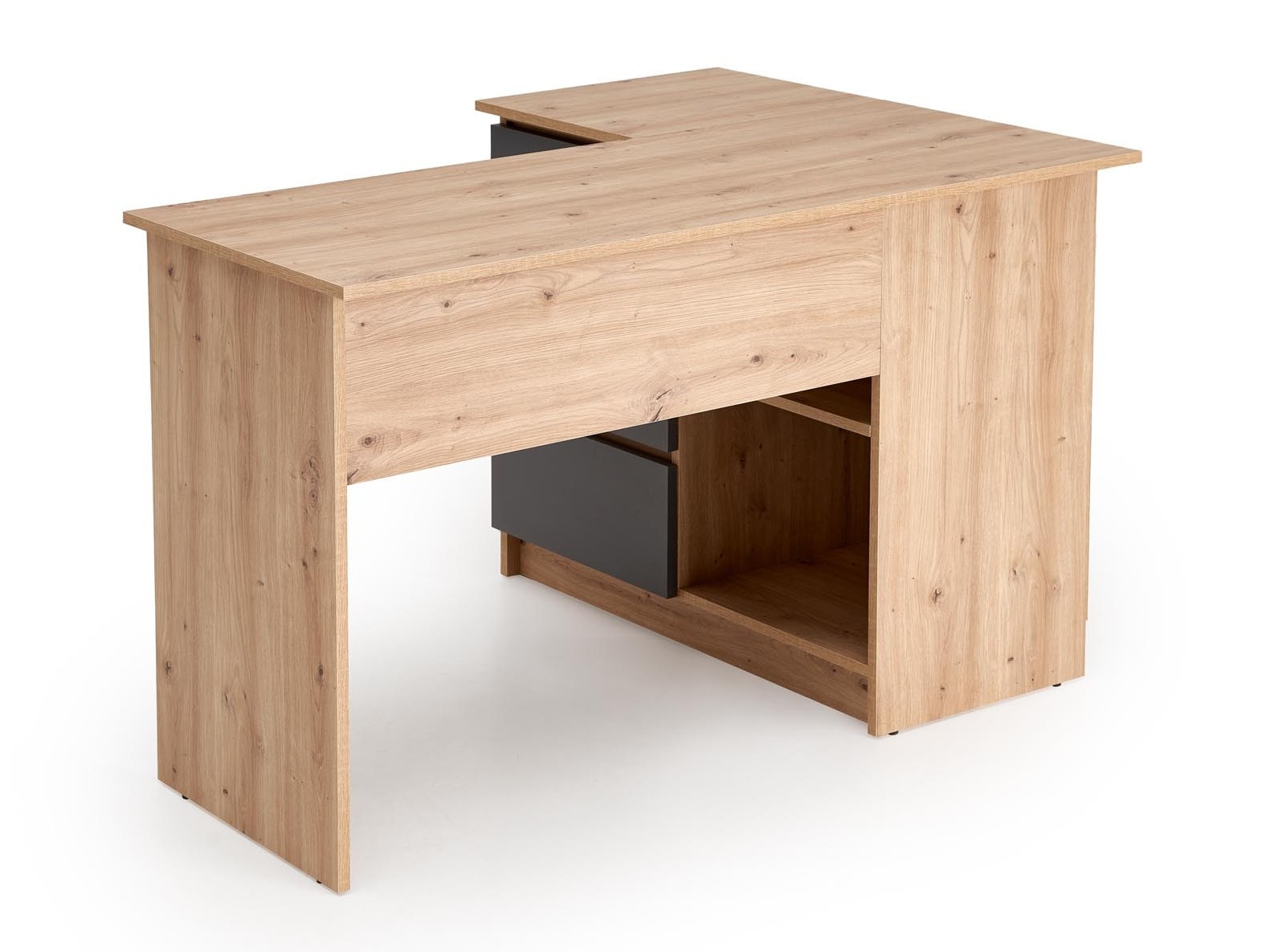 Bureau d'angle Houston 1950 (Graphite + Chêne Artisan)