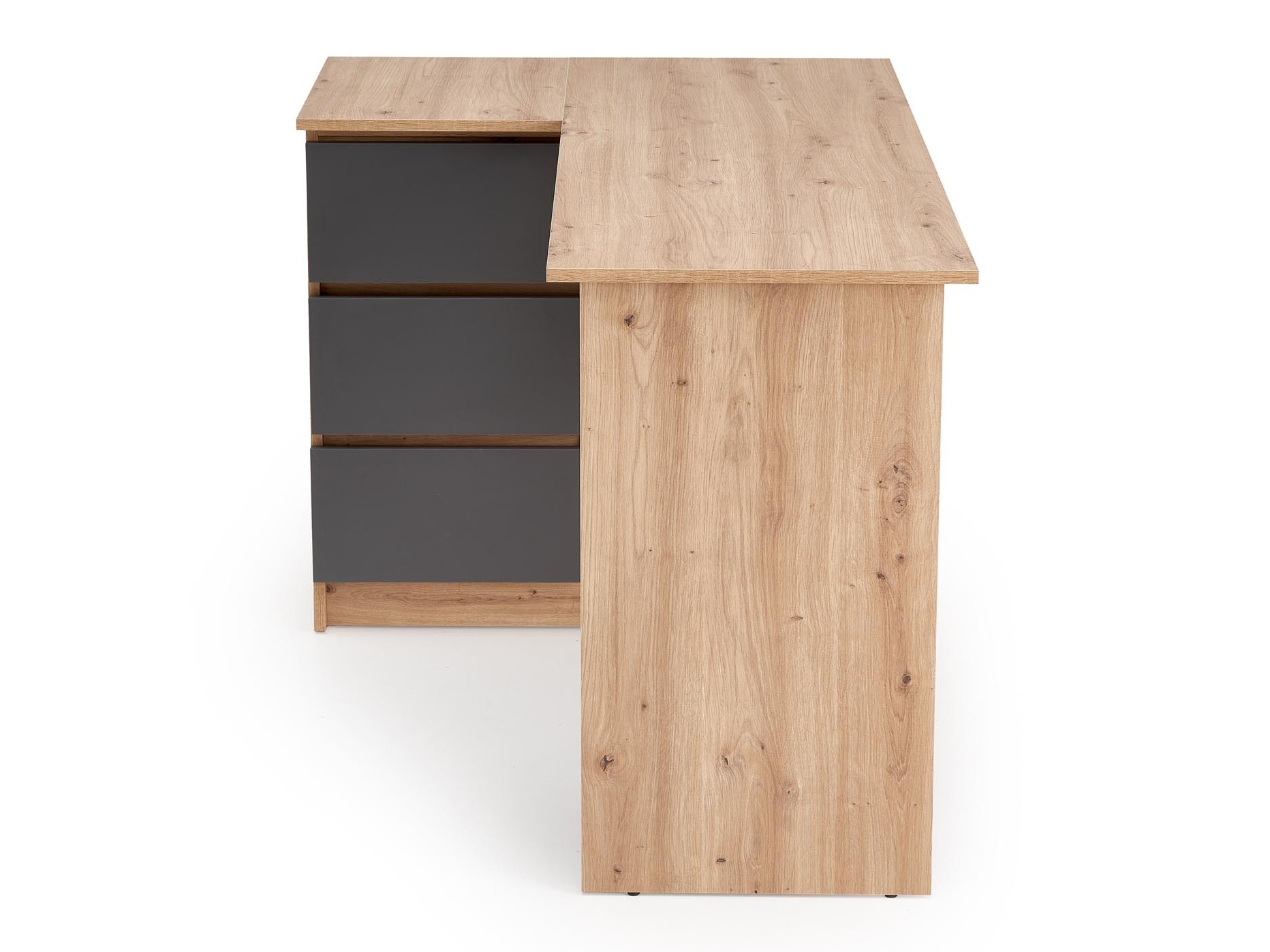 Bureau d'angle Houston 1950 (Graphite + Chêne Artisan)