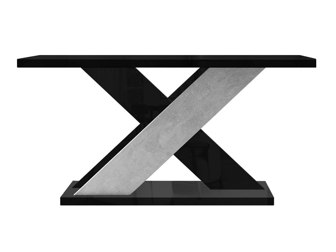 Table basse Goodyear 116 (Noir brillant + Béton)