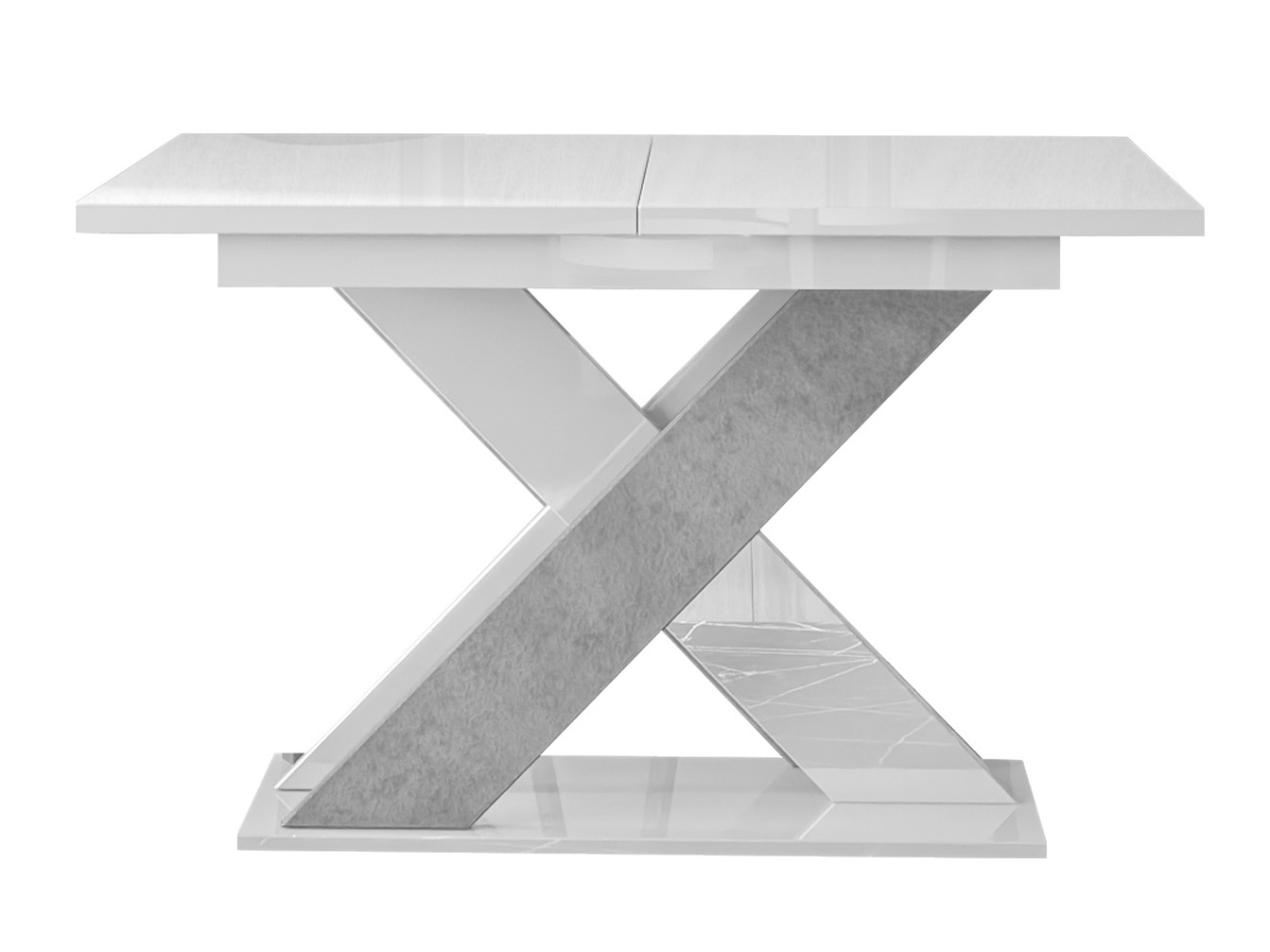Table Goodyear 117 (Blanc brillant+ Béton)