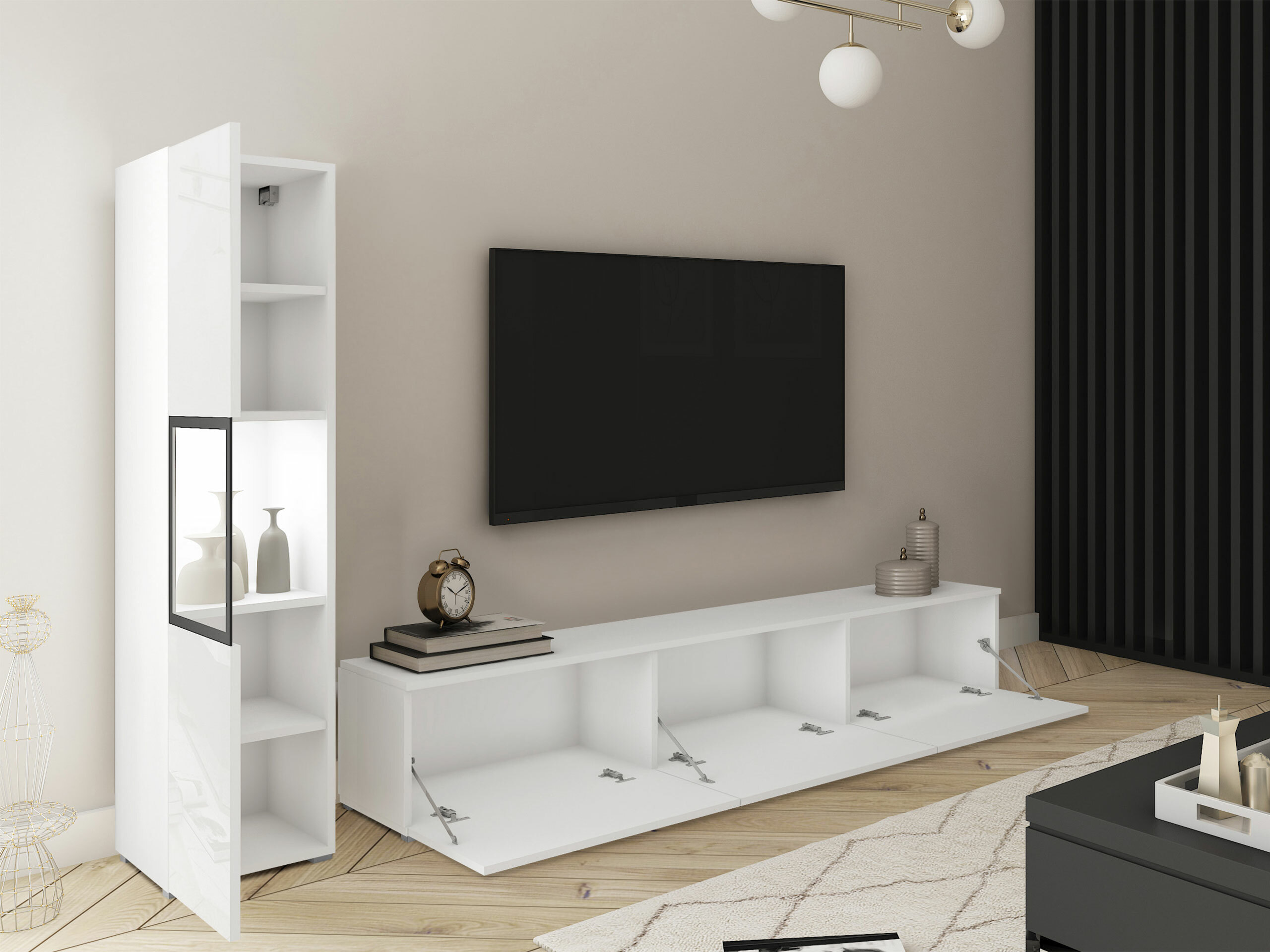Ensemble de salon Sarasota 192 (Blanc + Blanc brillant)