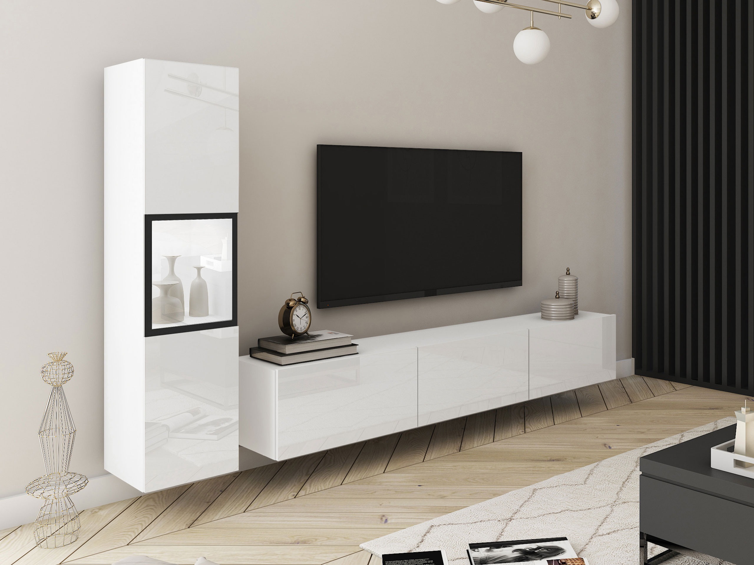 Ensemble de salon Sarasota 192 (Blanc + Blanc brillant)