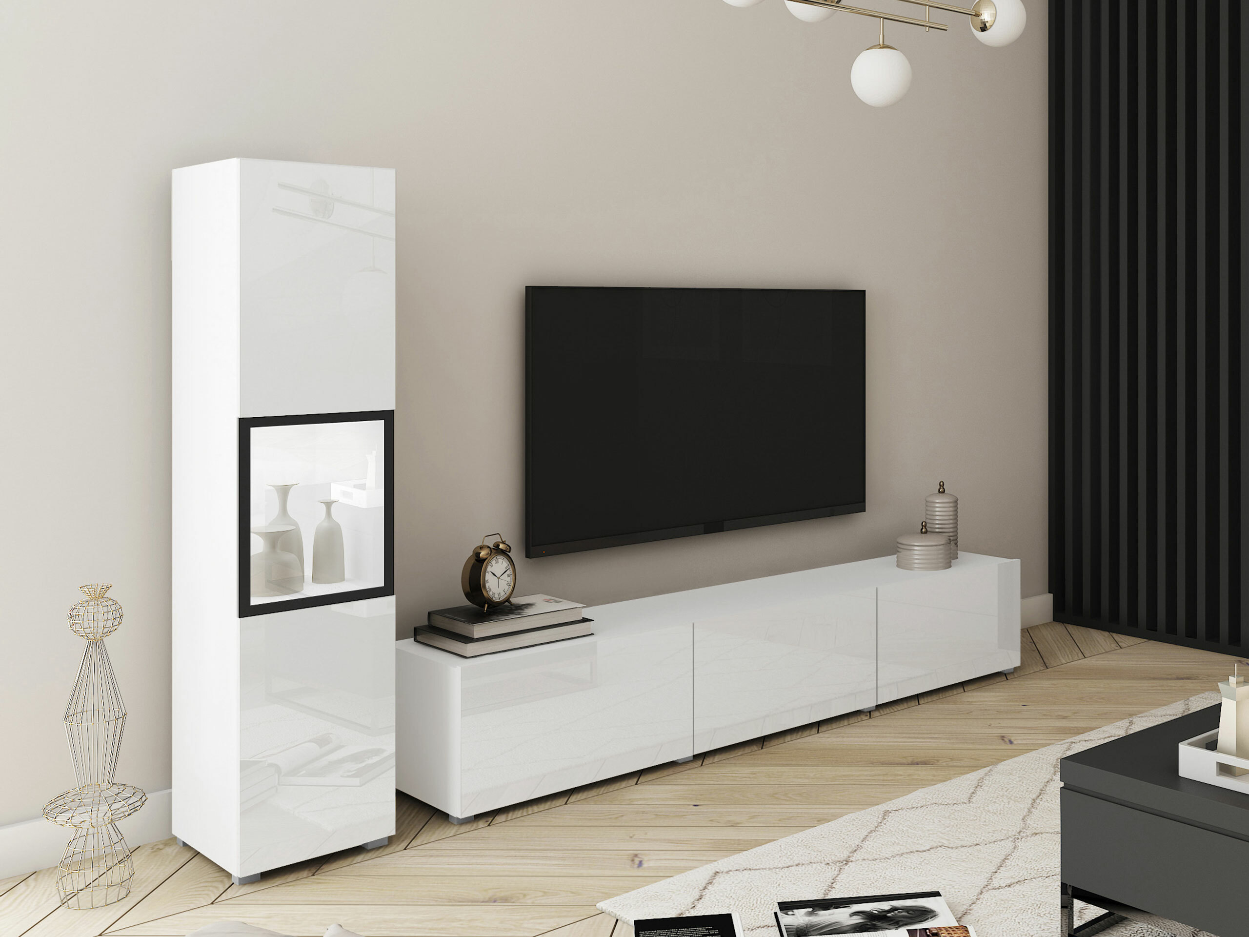 Ensemble de salon Sarasota 192 (Blanc + Blanc brillant)