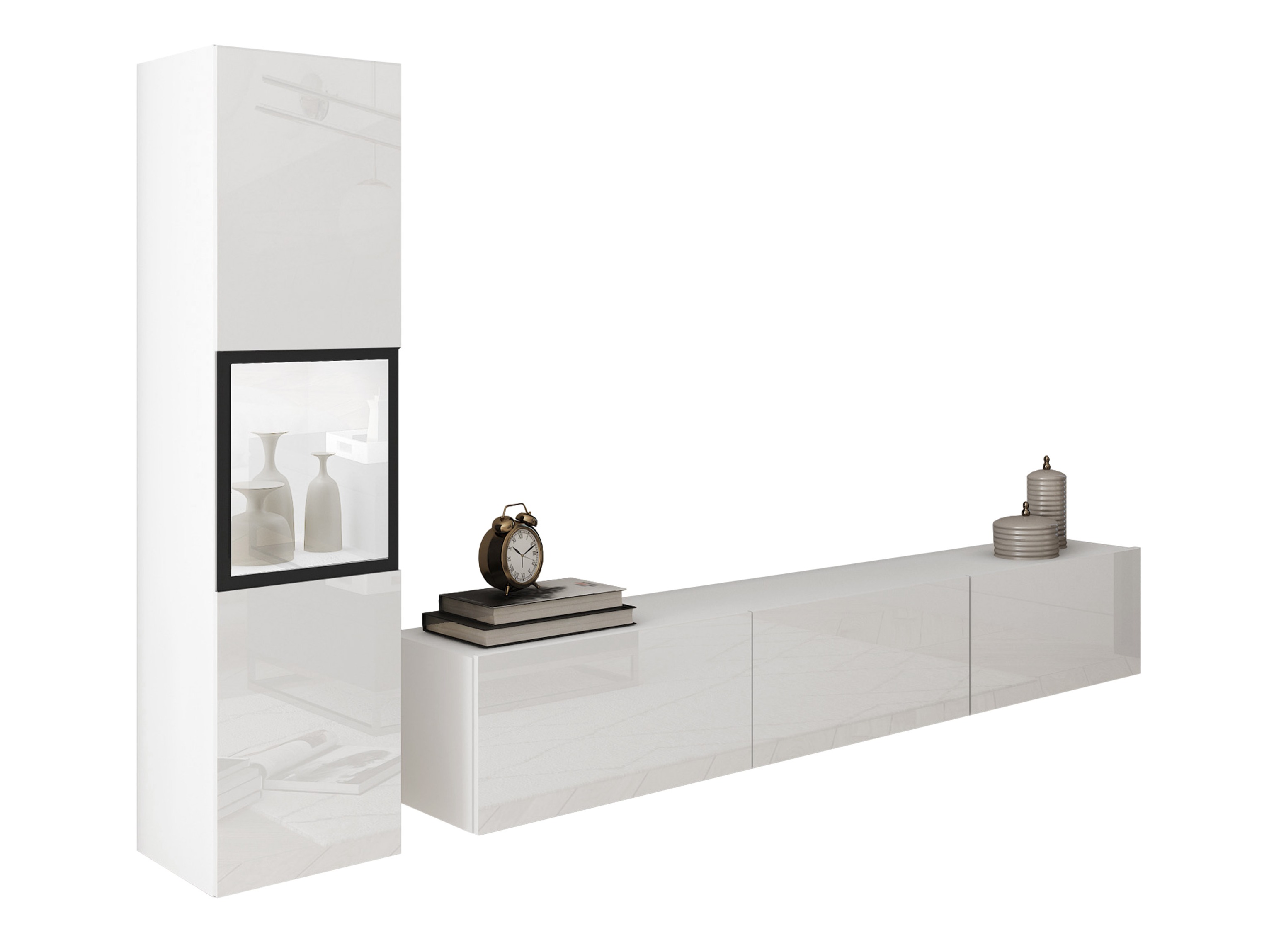 Ensemble de salon Sarasota 192 (Blanc + Blanc brillant)