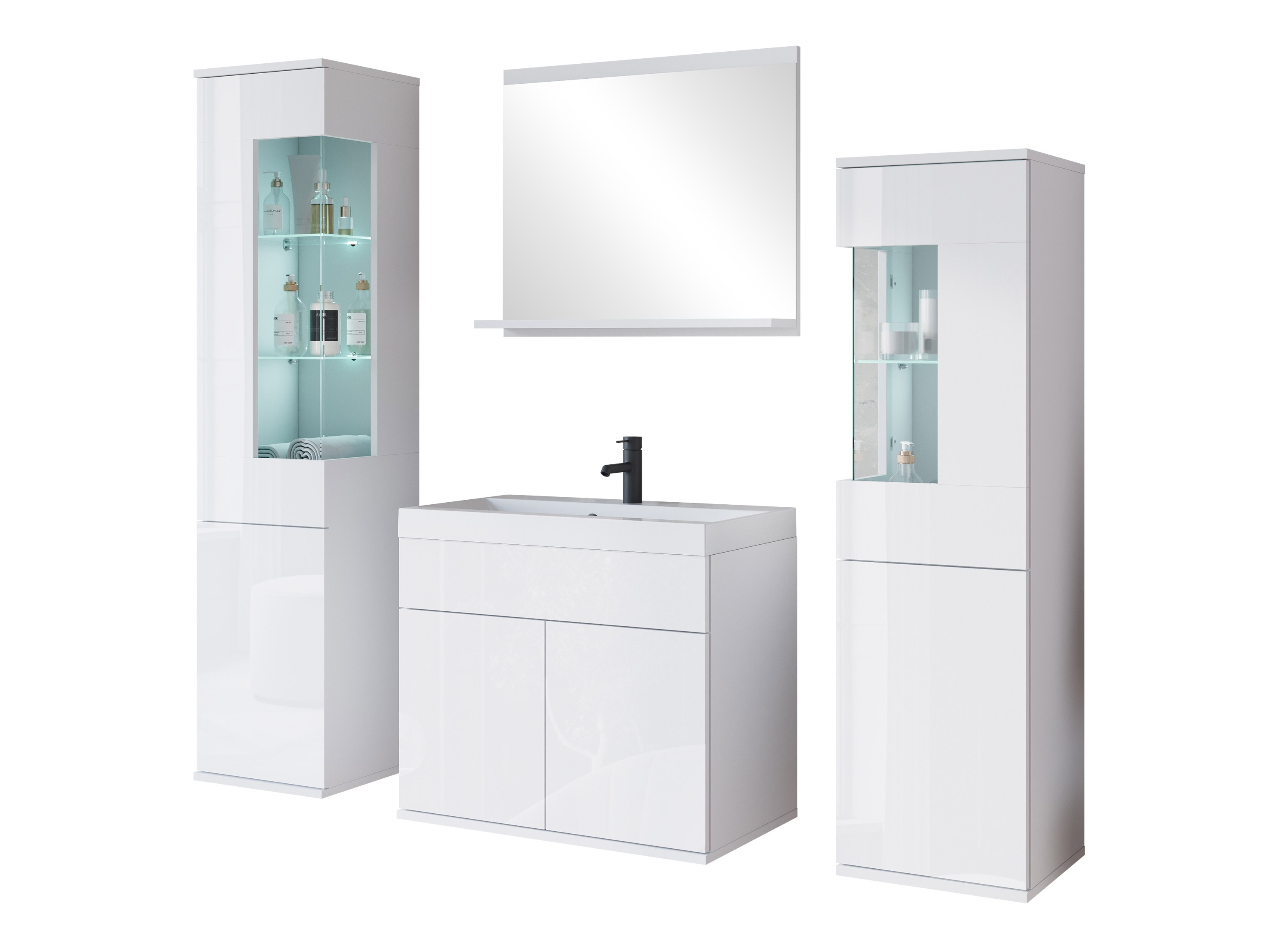 Ensemble de salle de bain Sarasota 194 (Blanc + Blanc brillant)