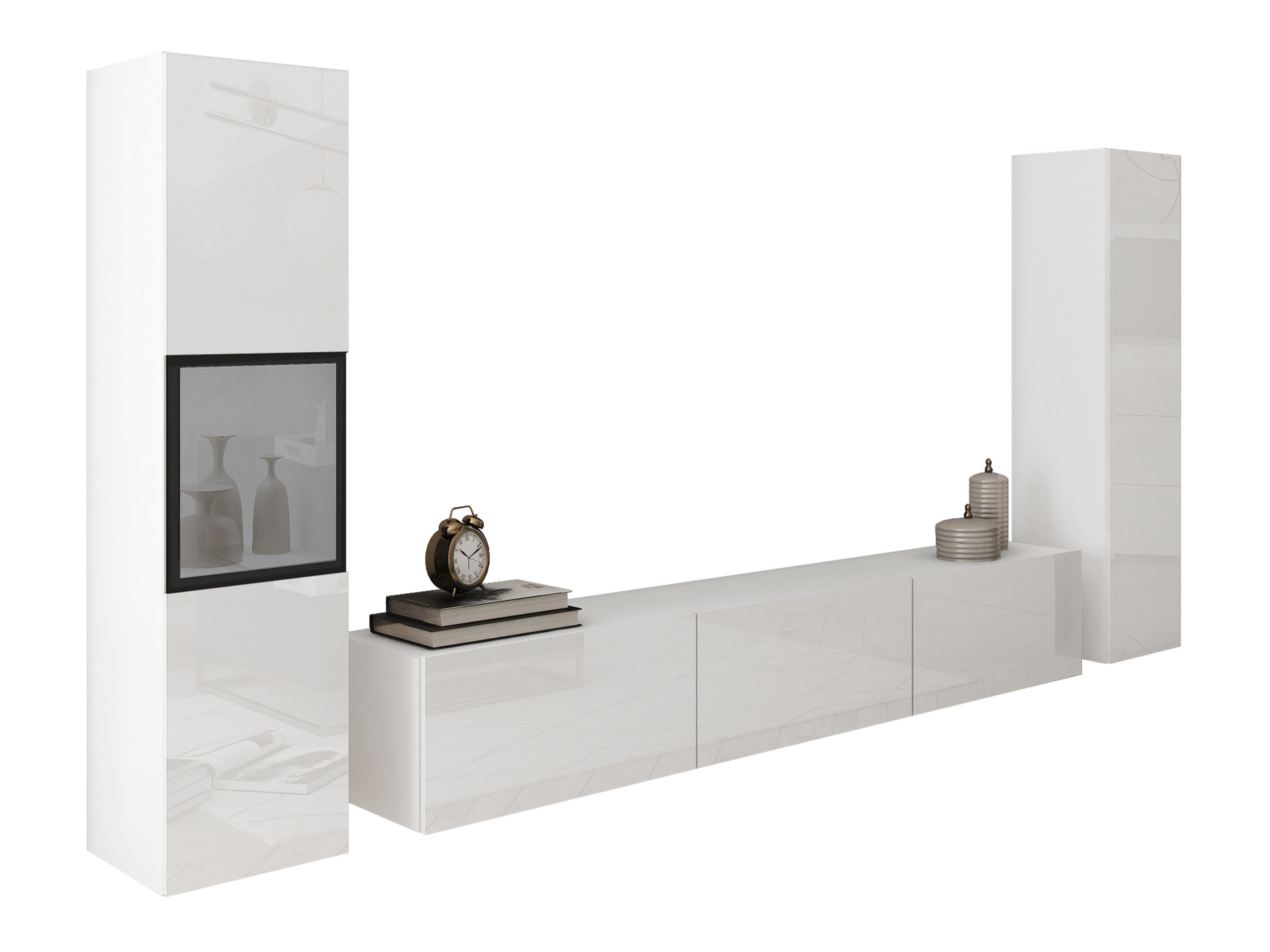 Ensemble de salon Sarasota 193 (Blanc + Blanc brillant)