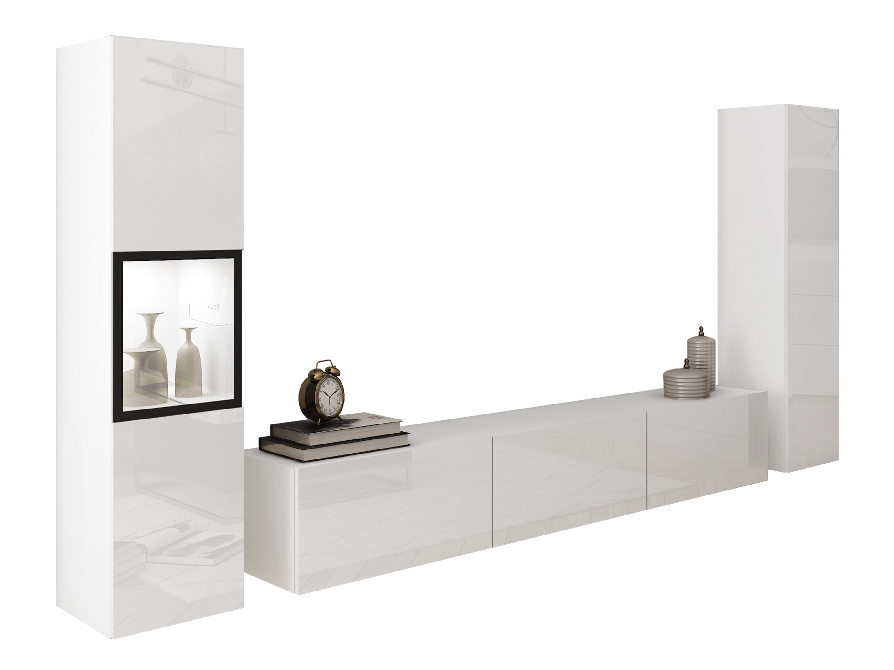 Ensemble de salon Sarasota 193 (Blanc + Blanc brillant)