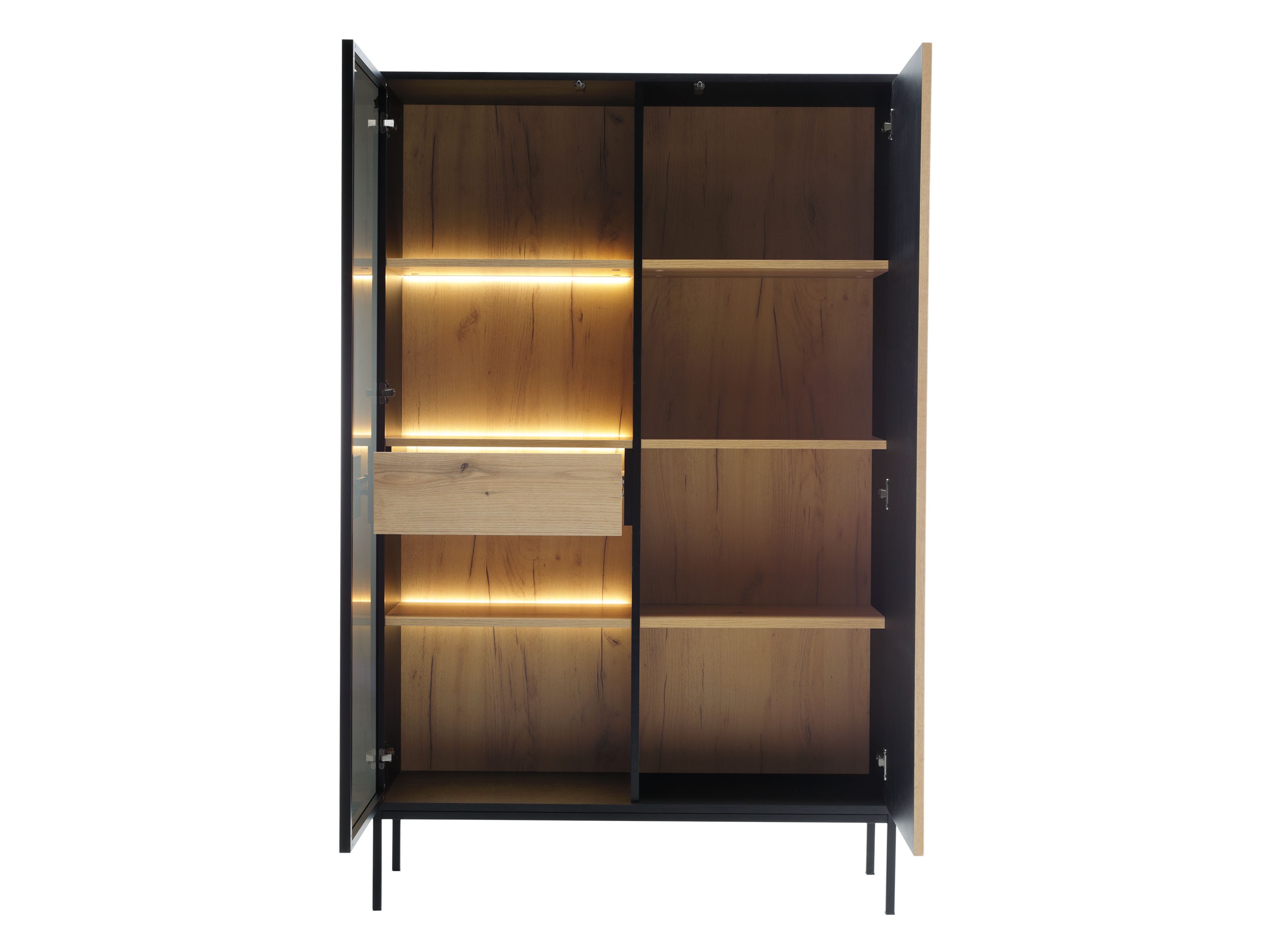 Ensemble de salon Soferi 113 (Noir + Chêne wotan)