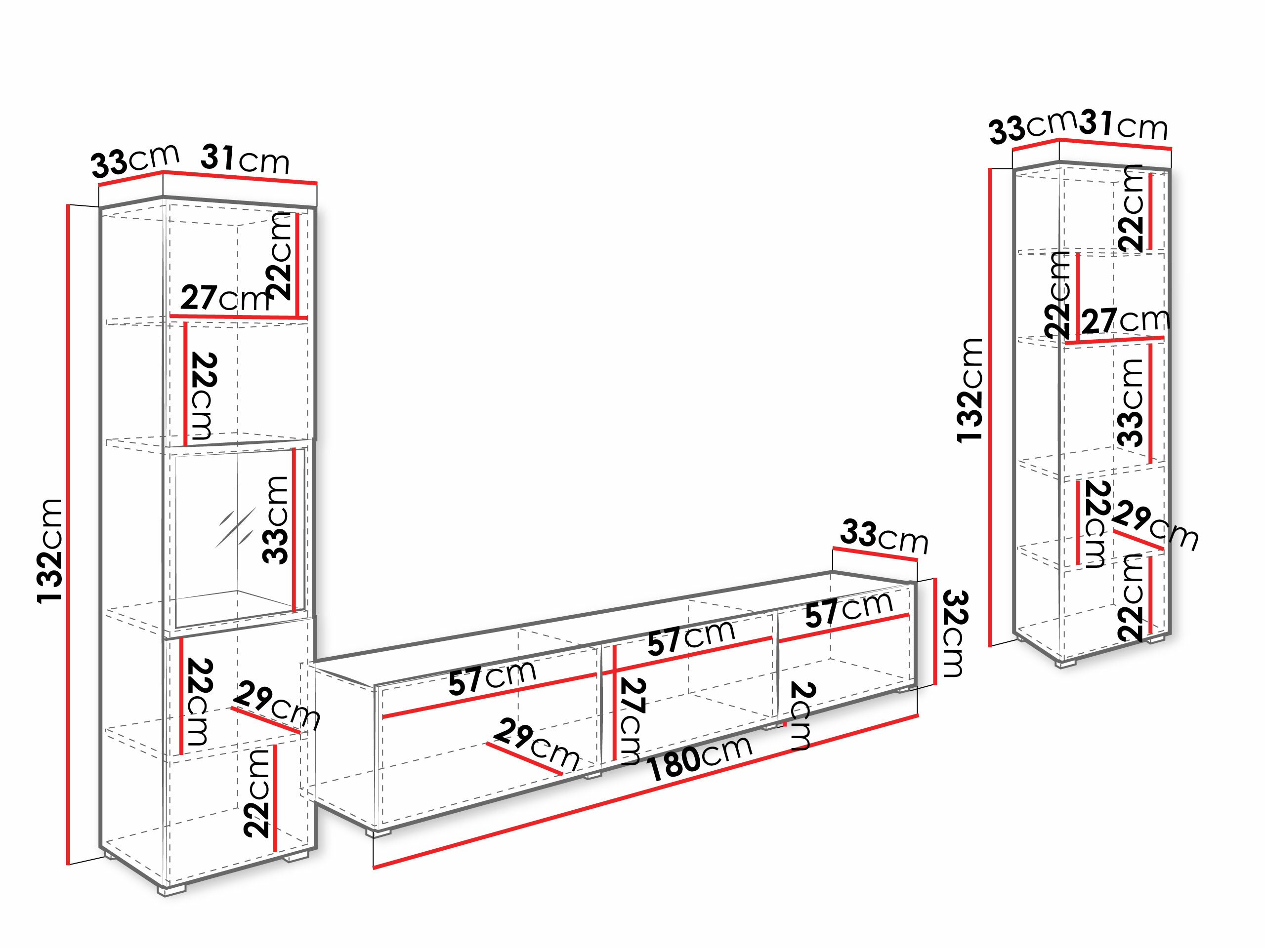 Ensemble de salon Sarasota 193 (Blanc + Chêne wotan)