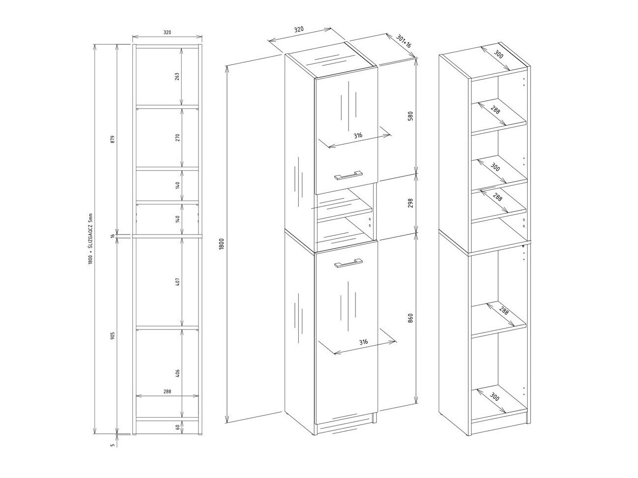 Armoire de bain à poser Mandeville 152 (Cachemire)