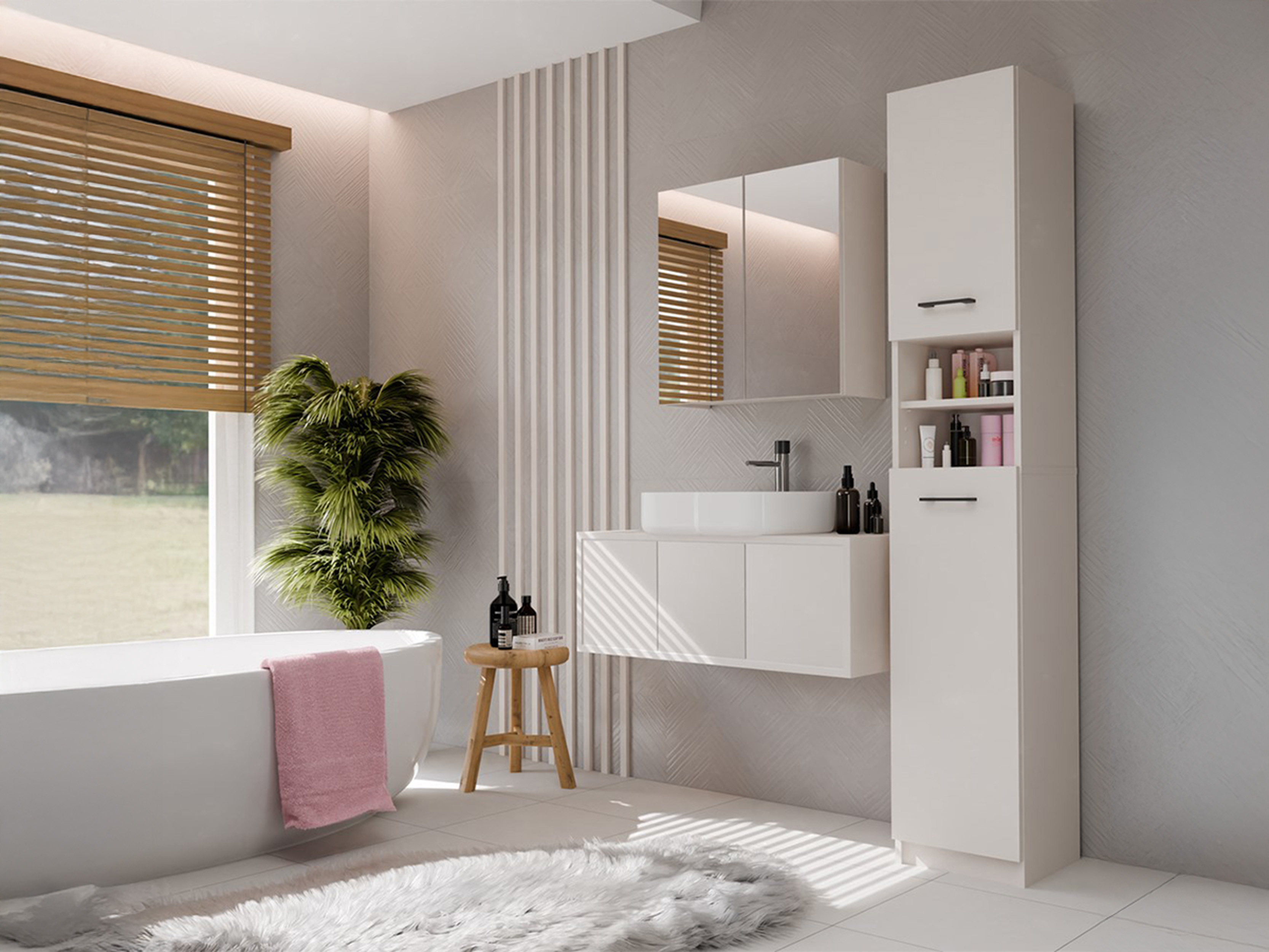 Armoire de bain à poser Mandeville 152 (Cachemire)