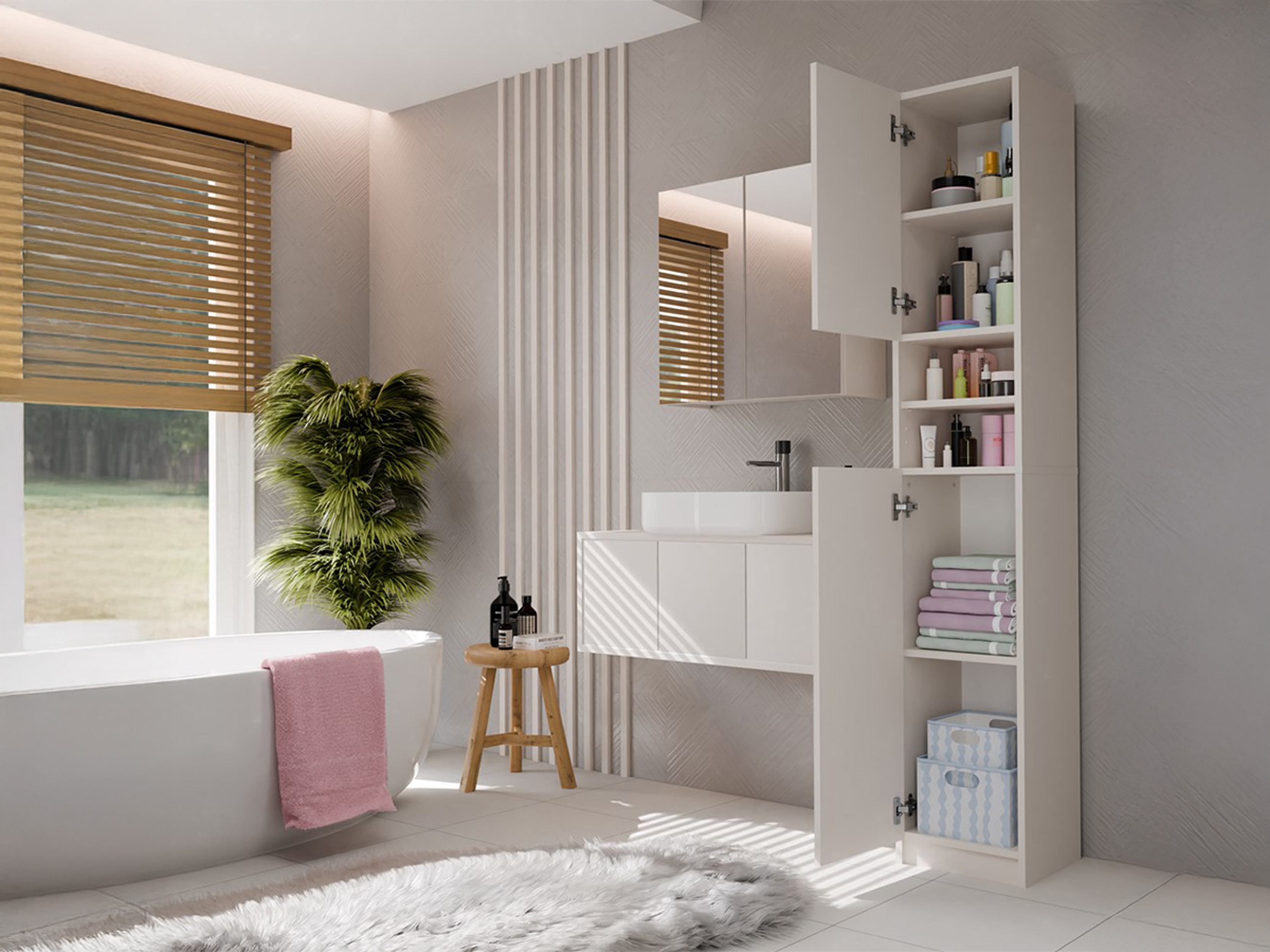 Armoire de bain à poser Mandeville 152 (Cachemire)