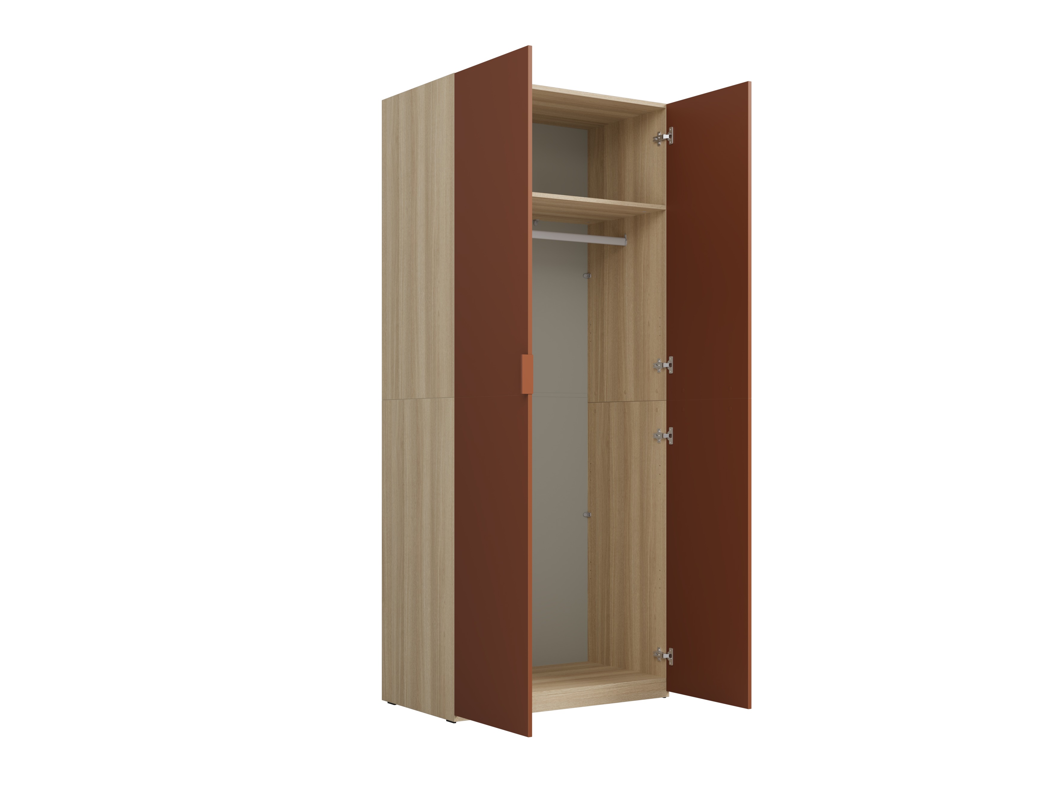 Armoire Austin 387 (Orange + Chêne)