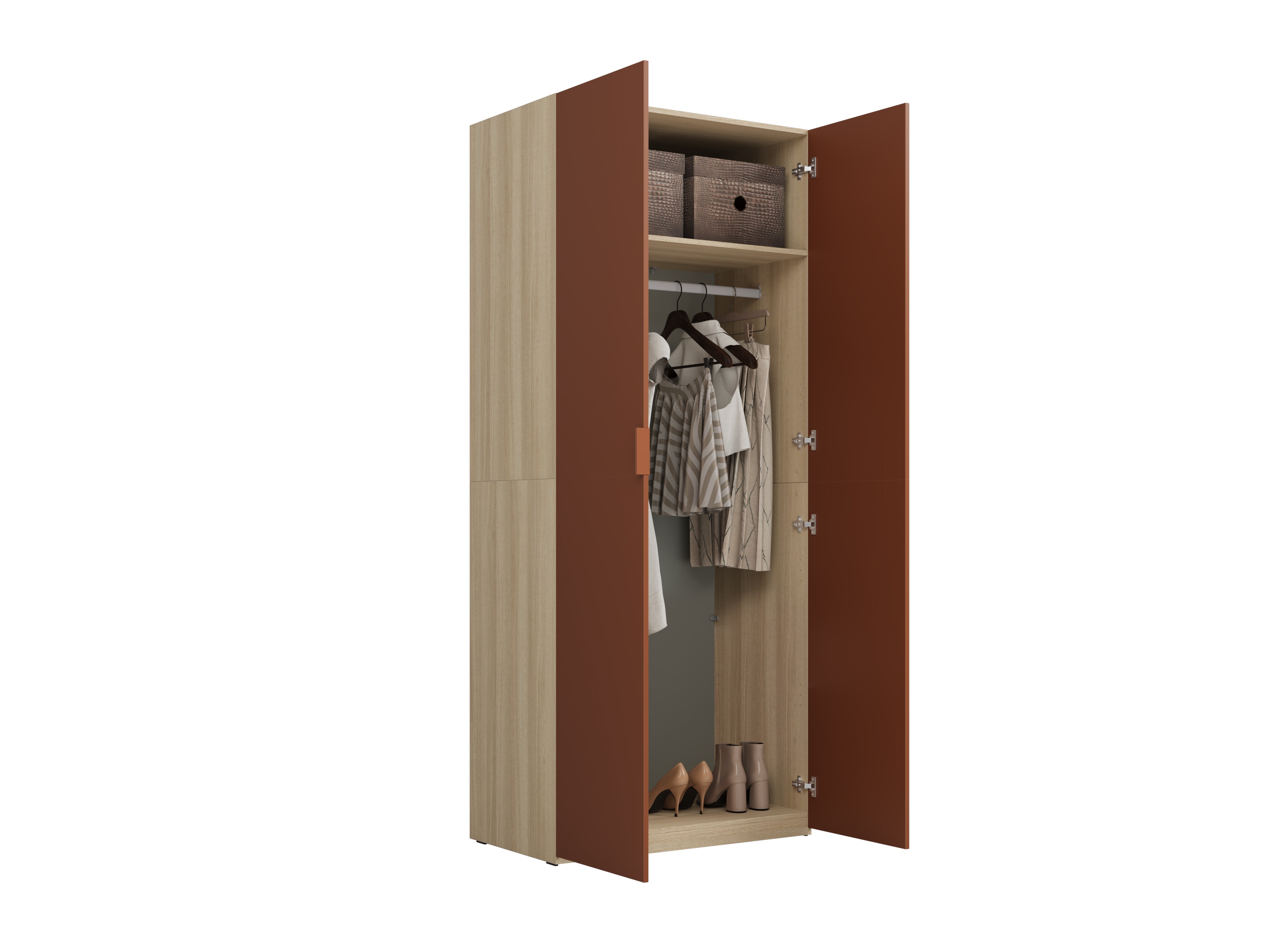 Armoire Austin 387 (Orange + Chêne)