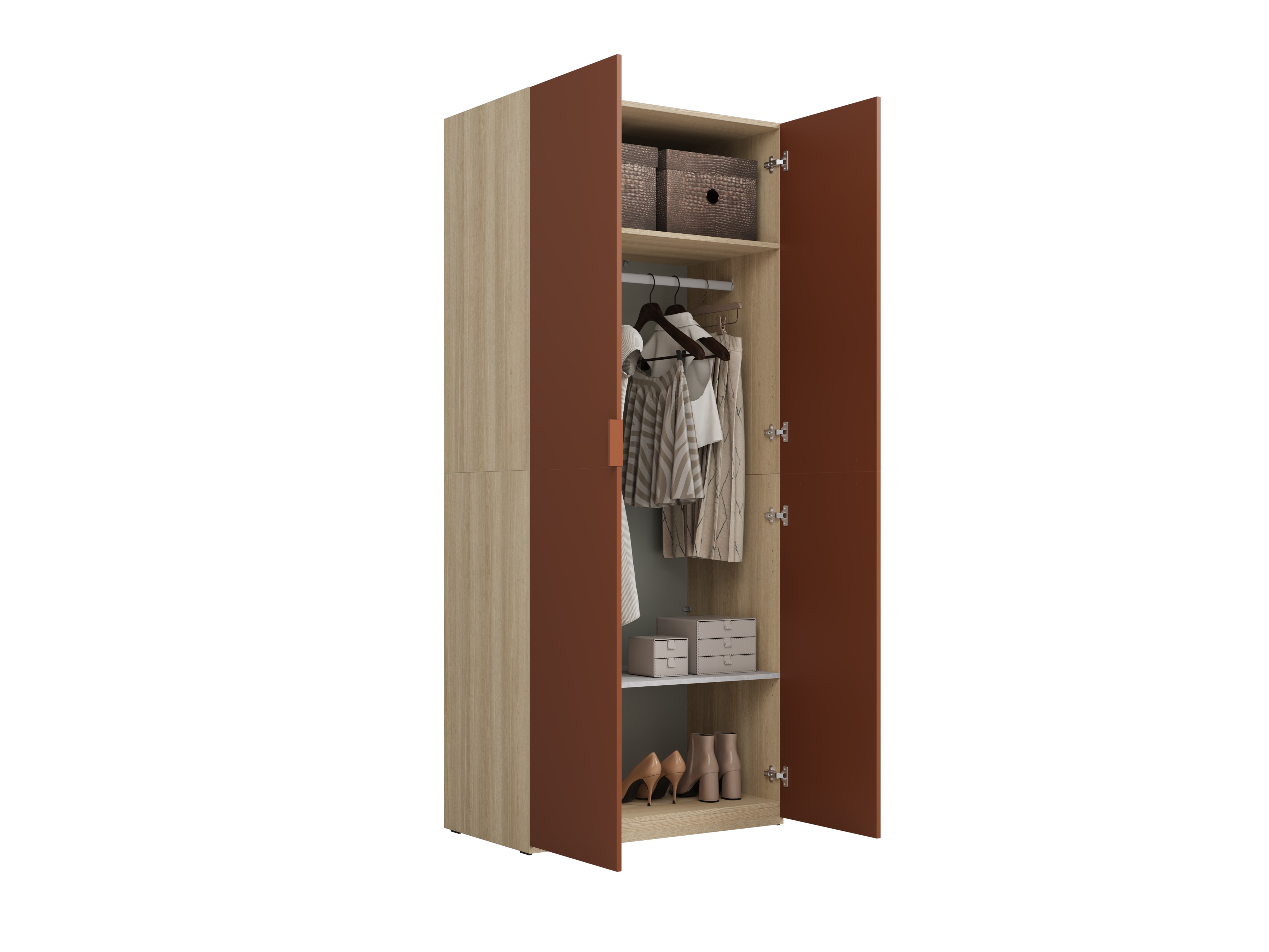 Armoire Austin 387 (Orange + Chêne)