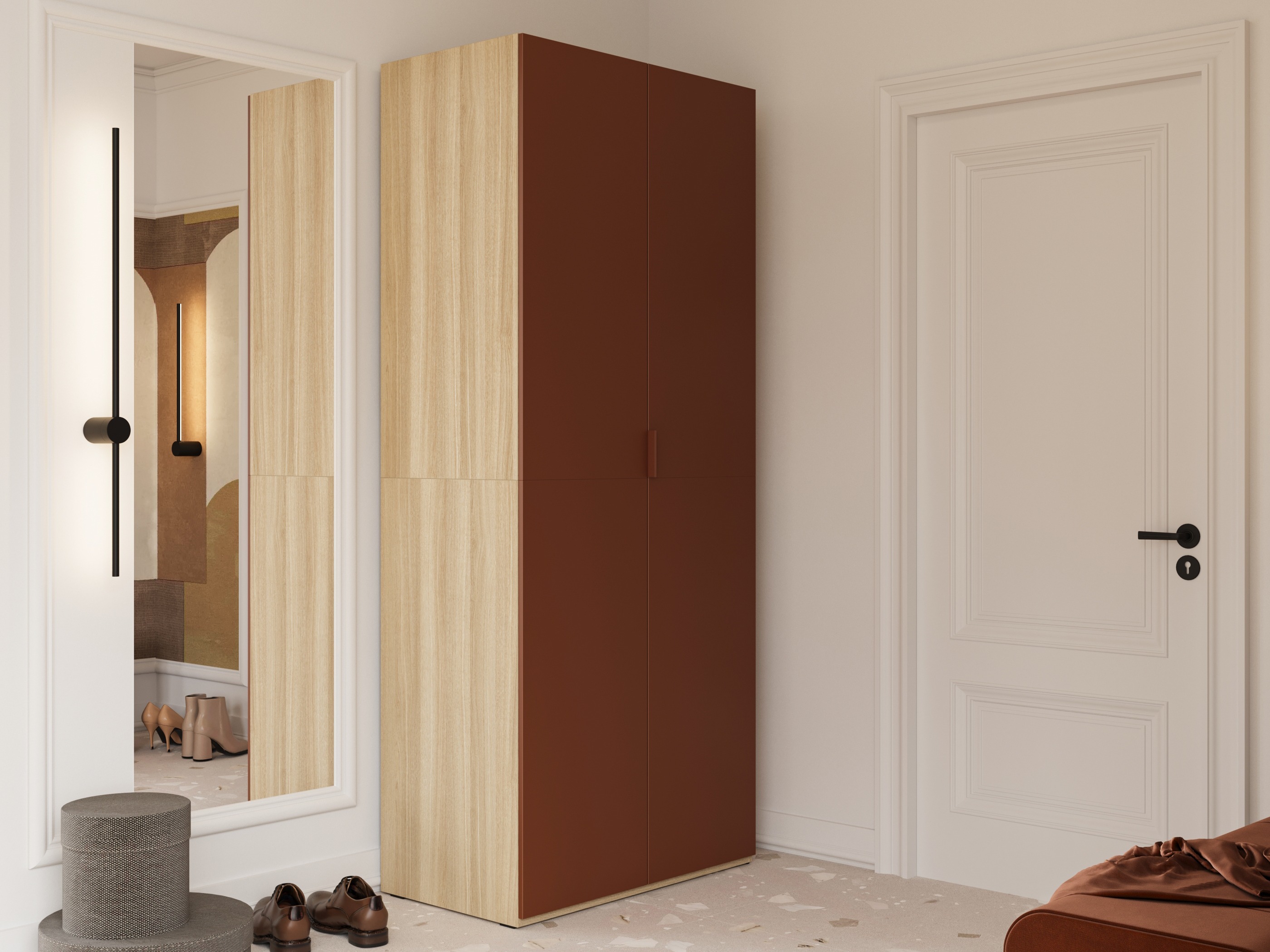 Armoire Austin 387 (Orange + Chêne)