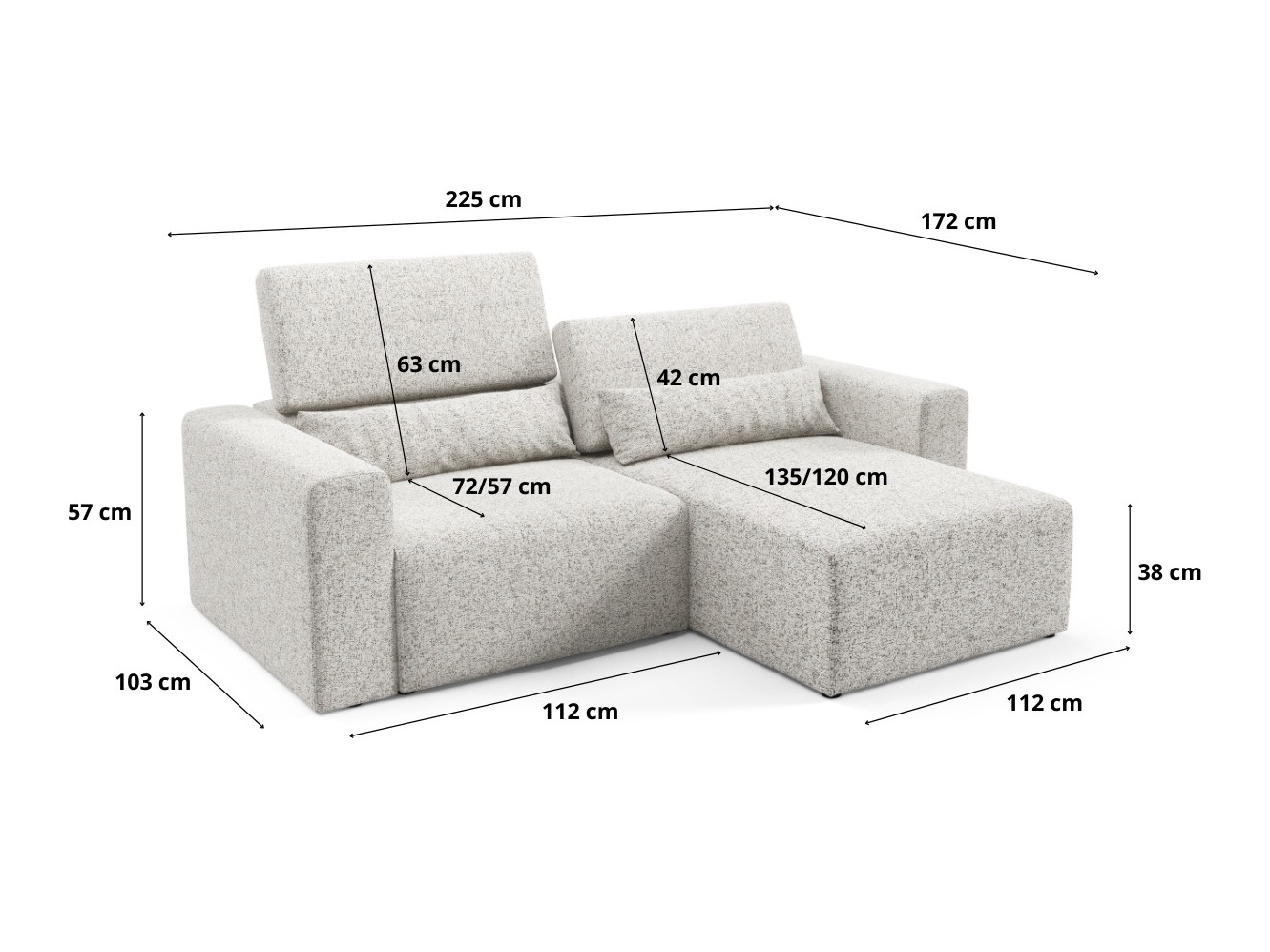 Canapé d'angle modulaire Virorle 105 (Puente 06)