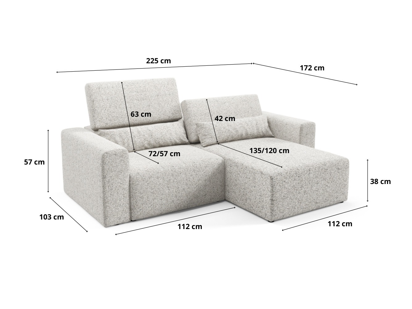Canapé d'angle modulaire Virorle 105 (Puente 09)