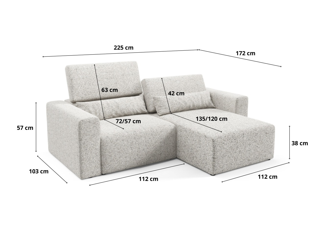 Canapé d'angle modulaire Virorle 105 (Puente 34)