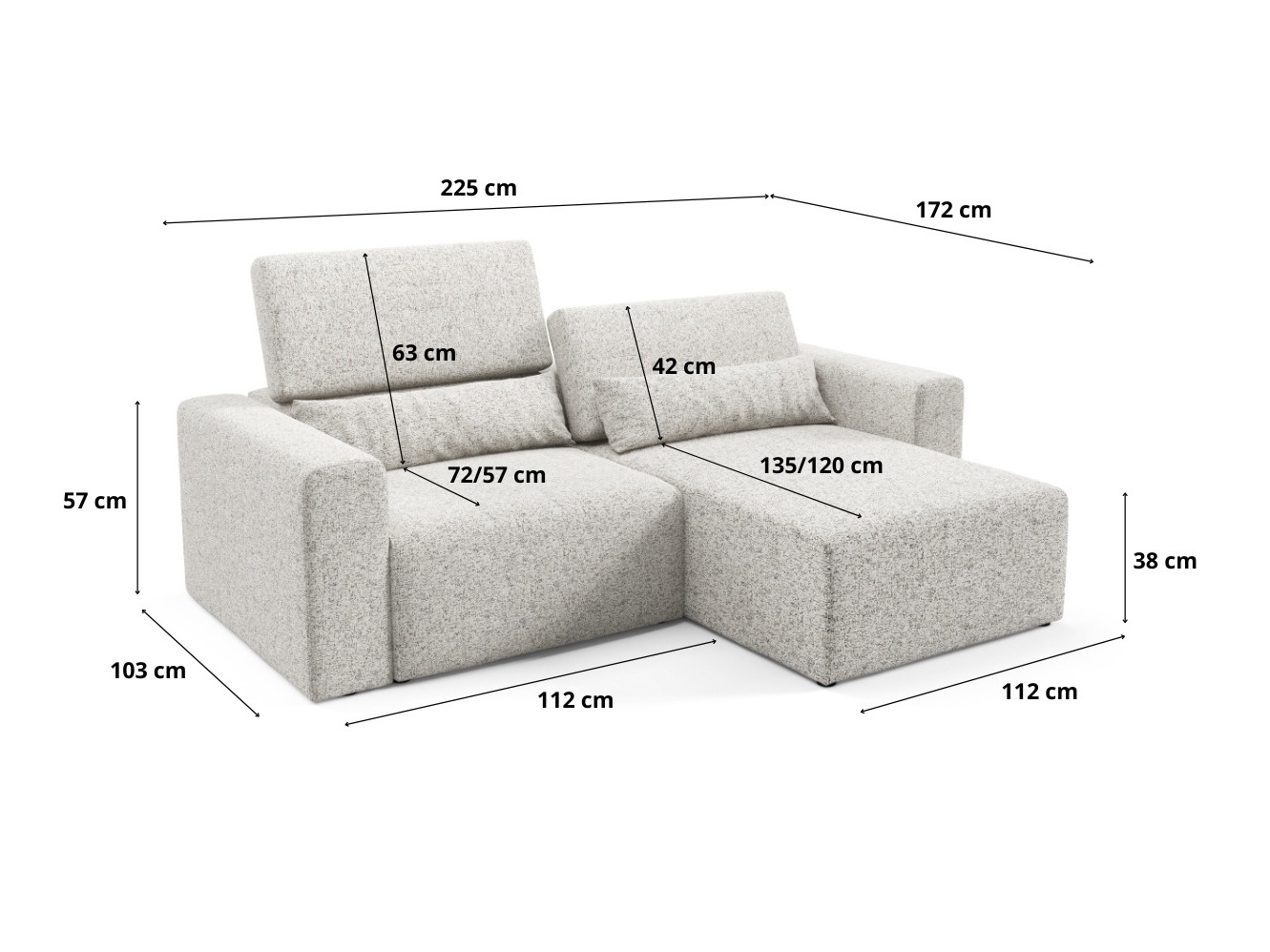 Canapé d'angle modulaire Virorle 105 (Puente 52)
