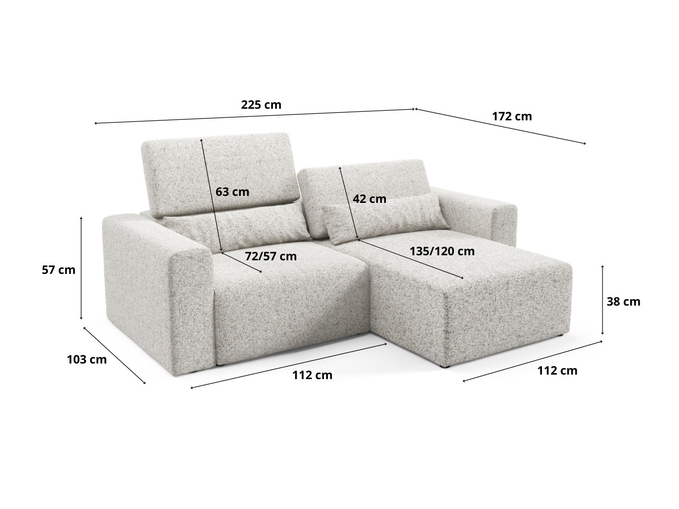 Canapé d'angle modulaire Virorle 105 (Puente 94)
