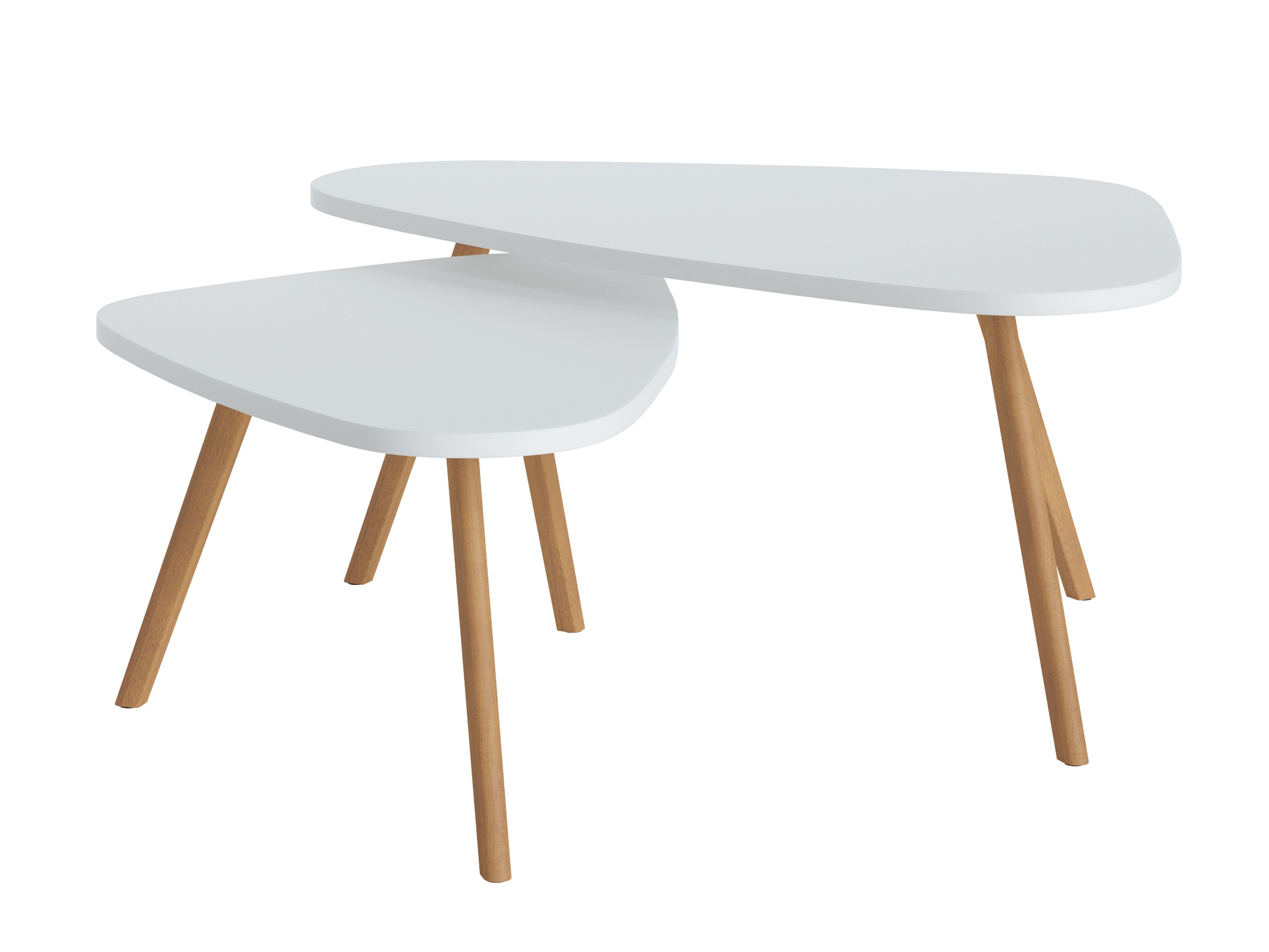 Ensemble tables basses Ontario 202 (Blanc + Chêne)