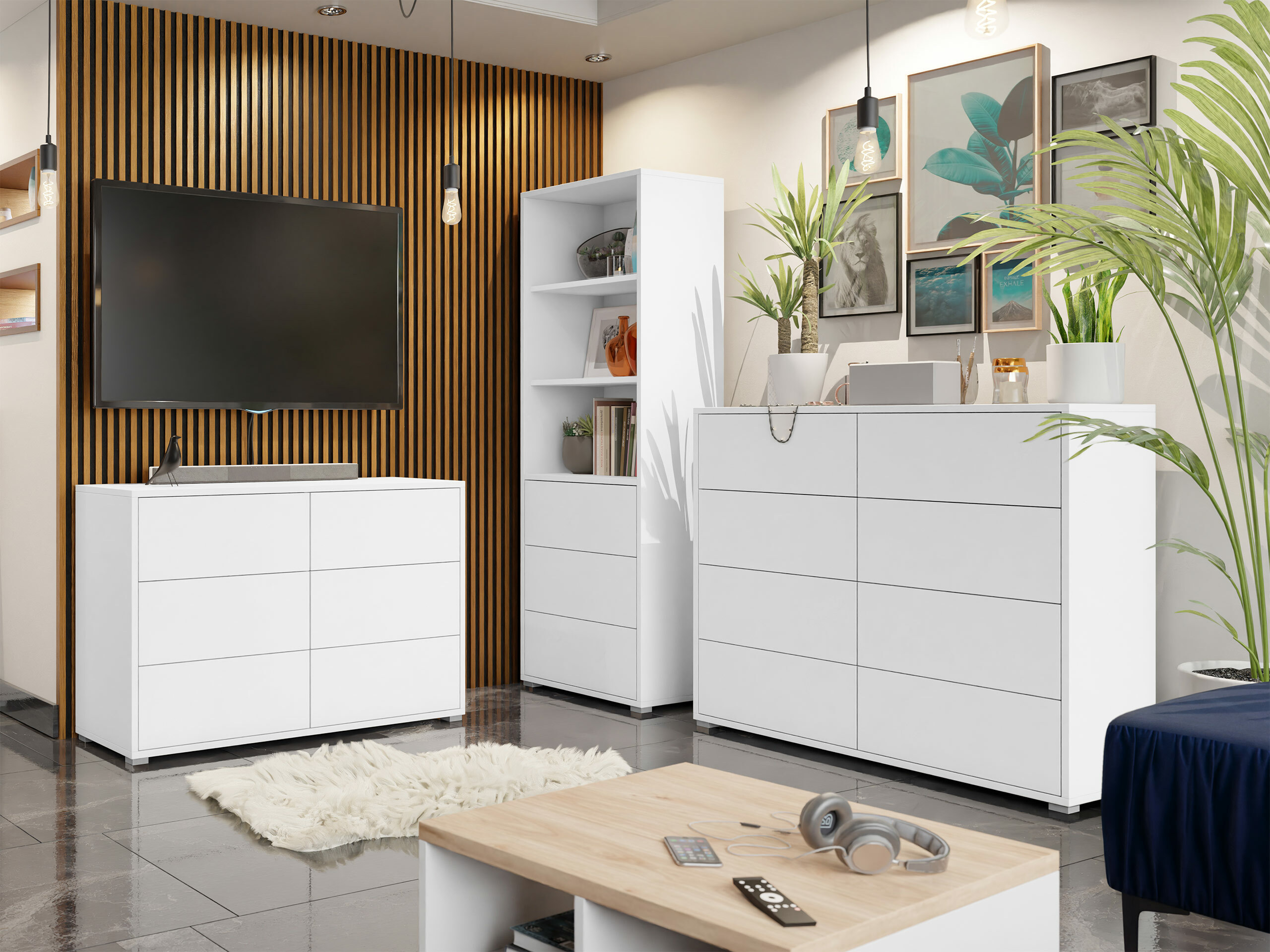 Ensemble de salon Comfivo Fersoe 107 (Blanc)