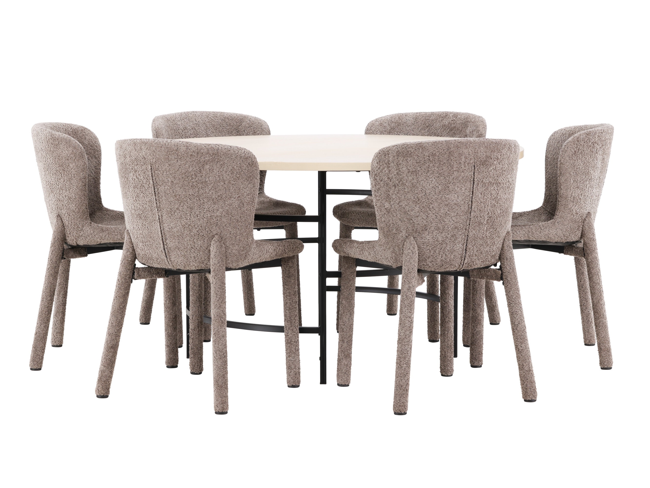 Salle à manger complète Dallas 4987 (Brun clair + Noir)