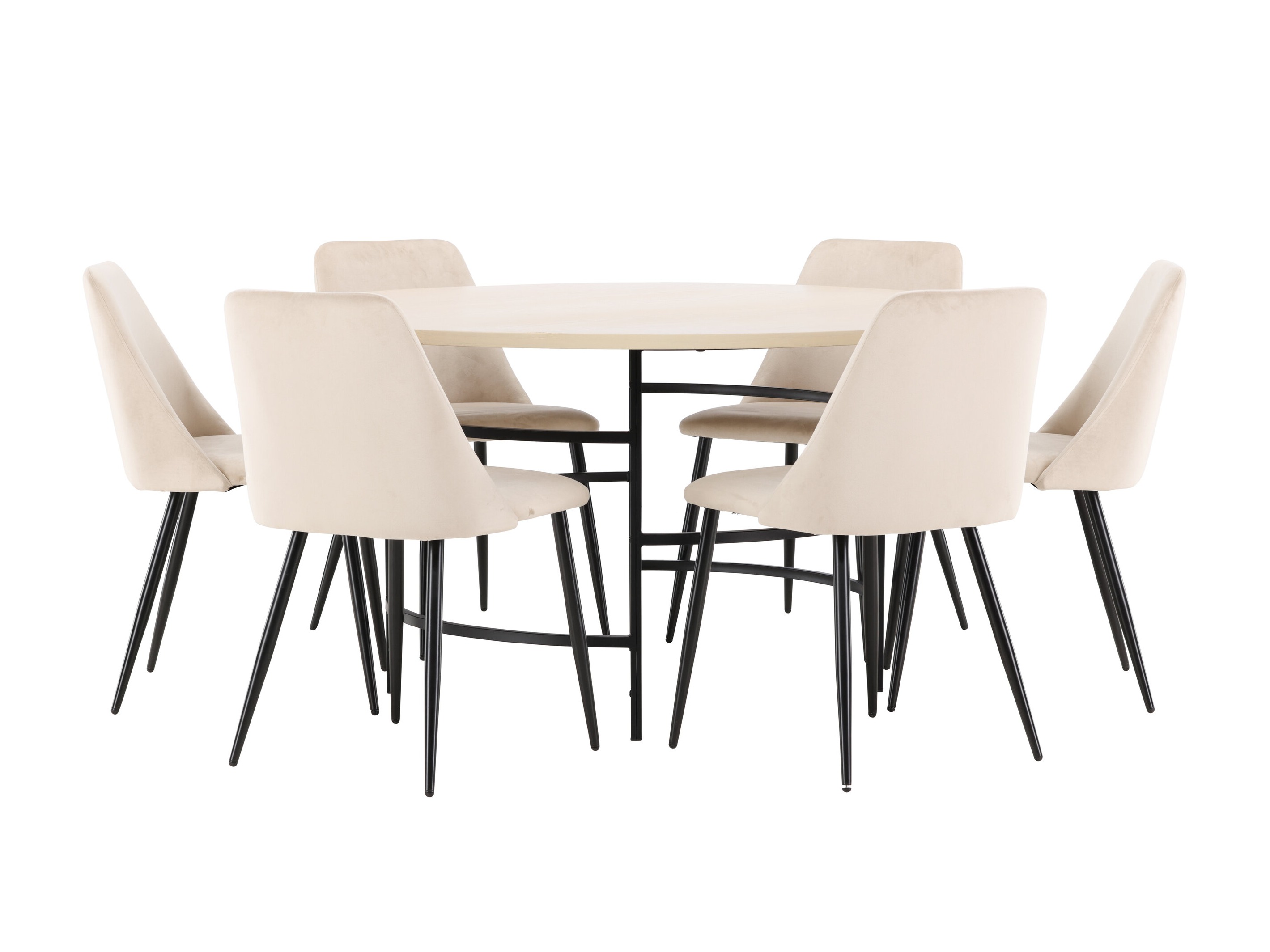 Salle à manger complète Dallas 4994 (Brun clair + Noir)