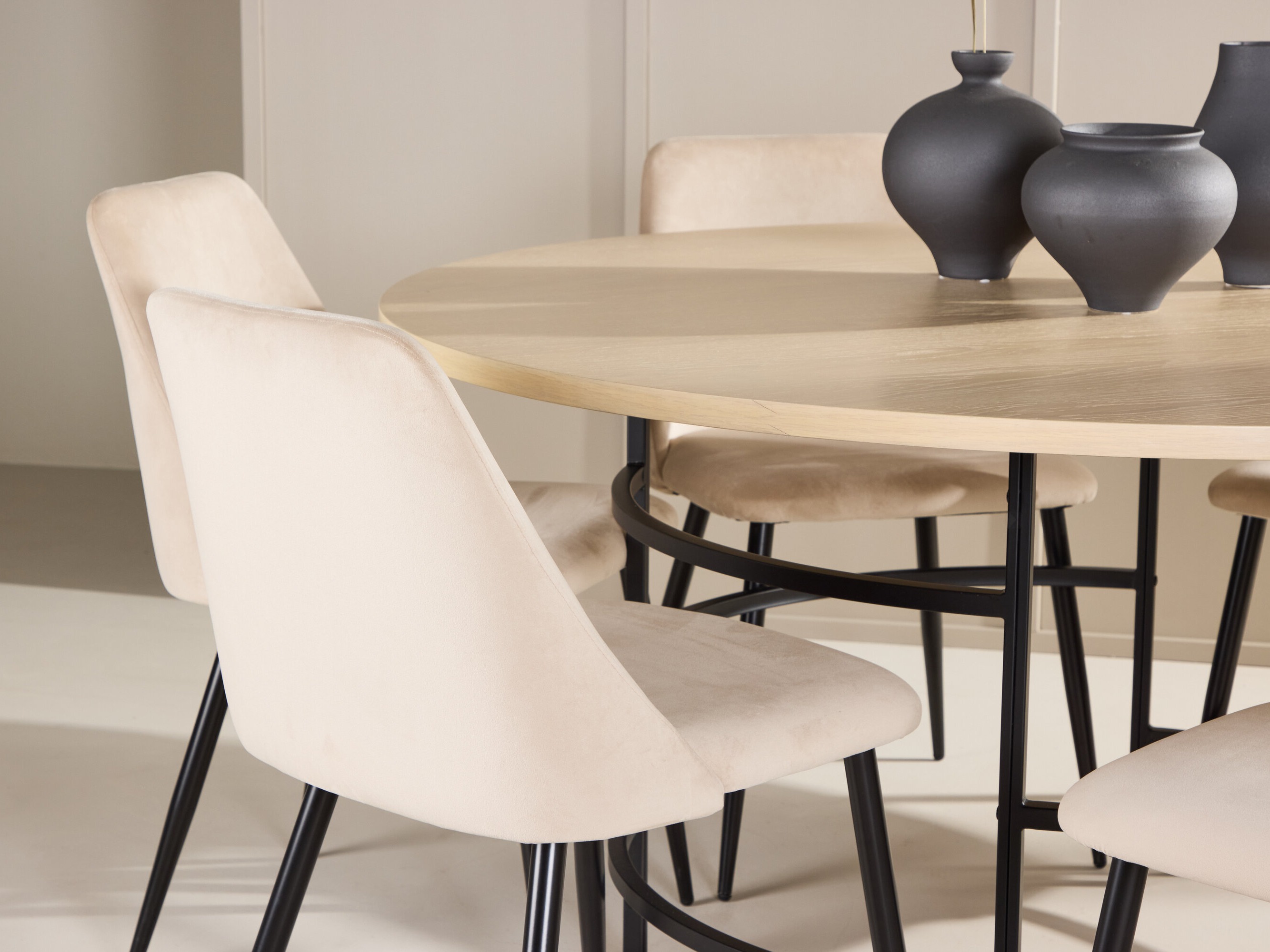 Salle à manger complète Dallas 4994 (Brun clair + Noir)