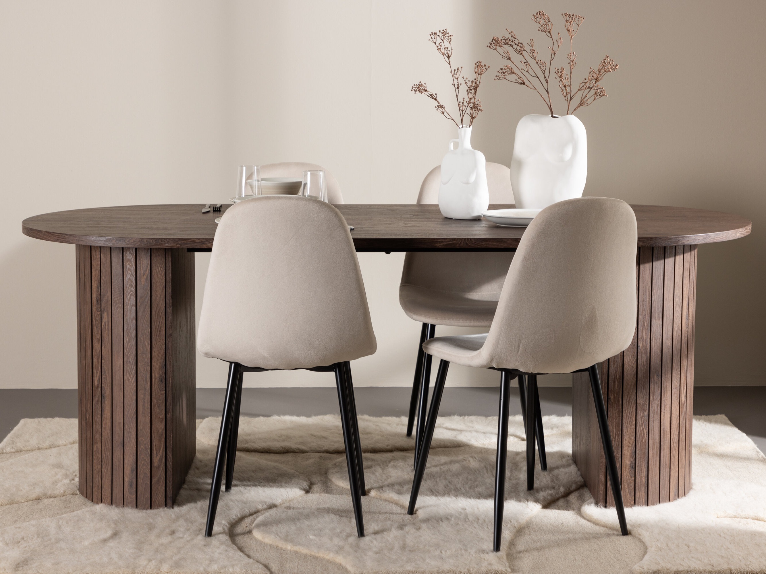 Salle à manger complète Dallas 4995 (Beige)