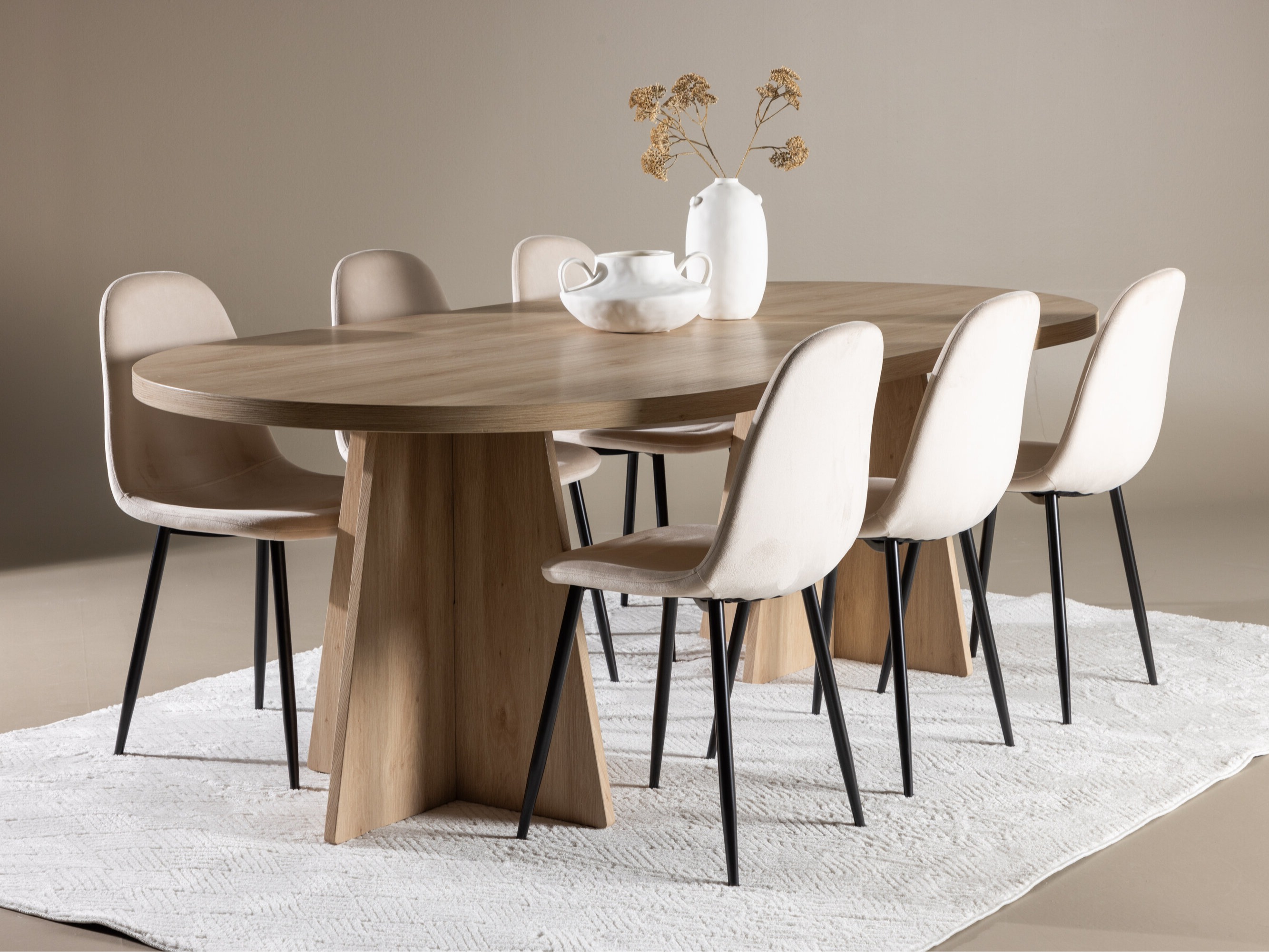 Salle à manger complète Dallas 4998 (Beige)