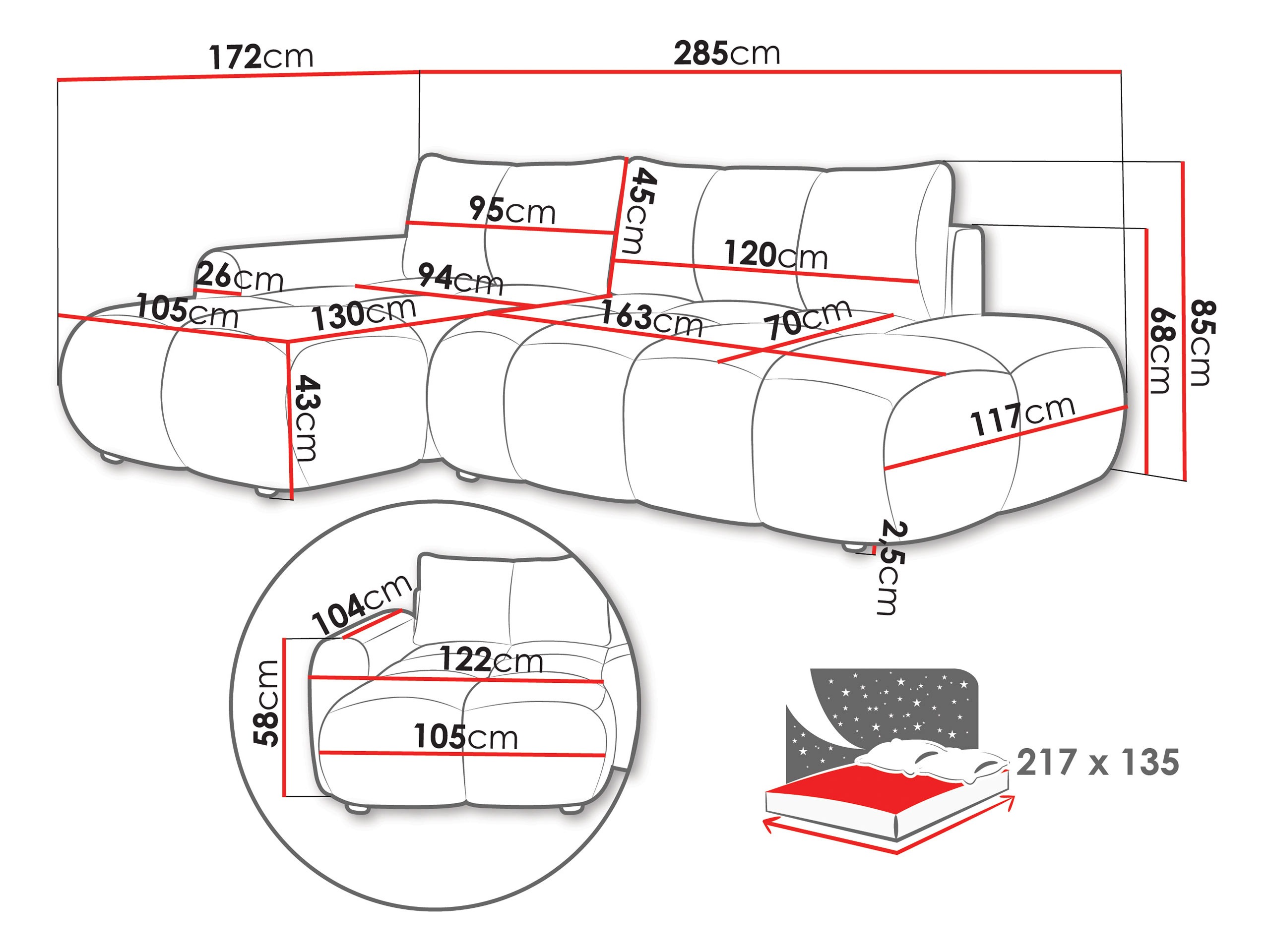 Canapé d'angle TrendyNest Ansera (Flow 21)