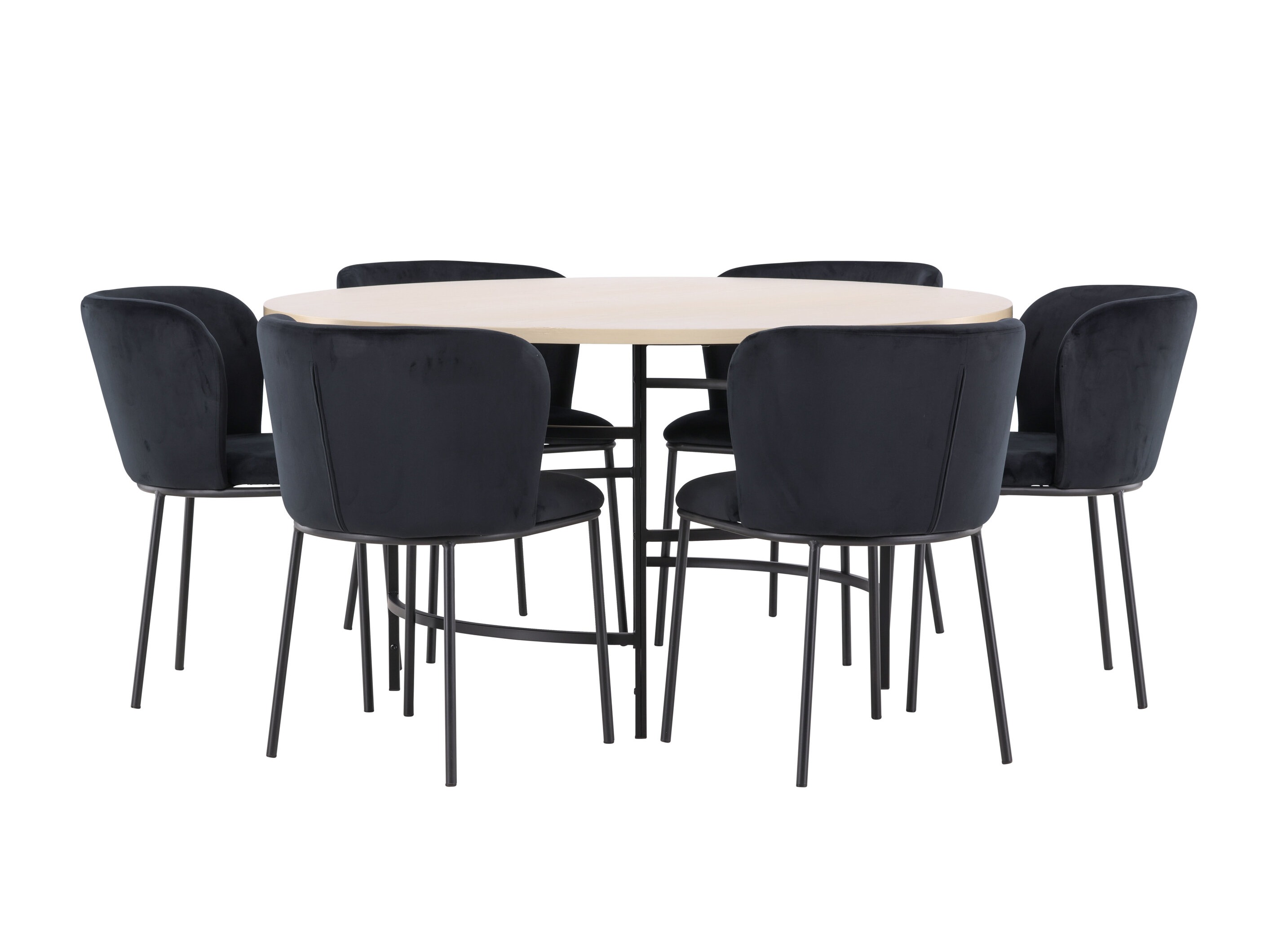 Salle à manger complète Dallas 5015 (Brun clair + Noir)