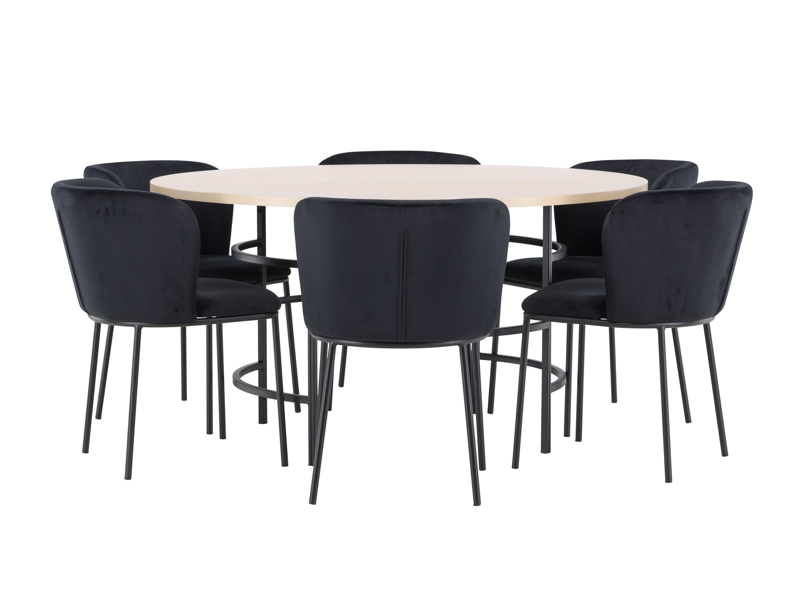 Salle à manger complète Dallas 5015 (Brun clair + Noir)