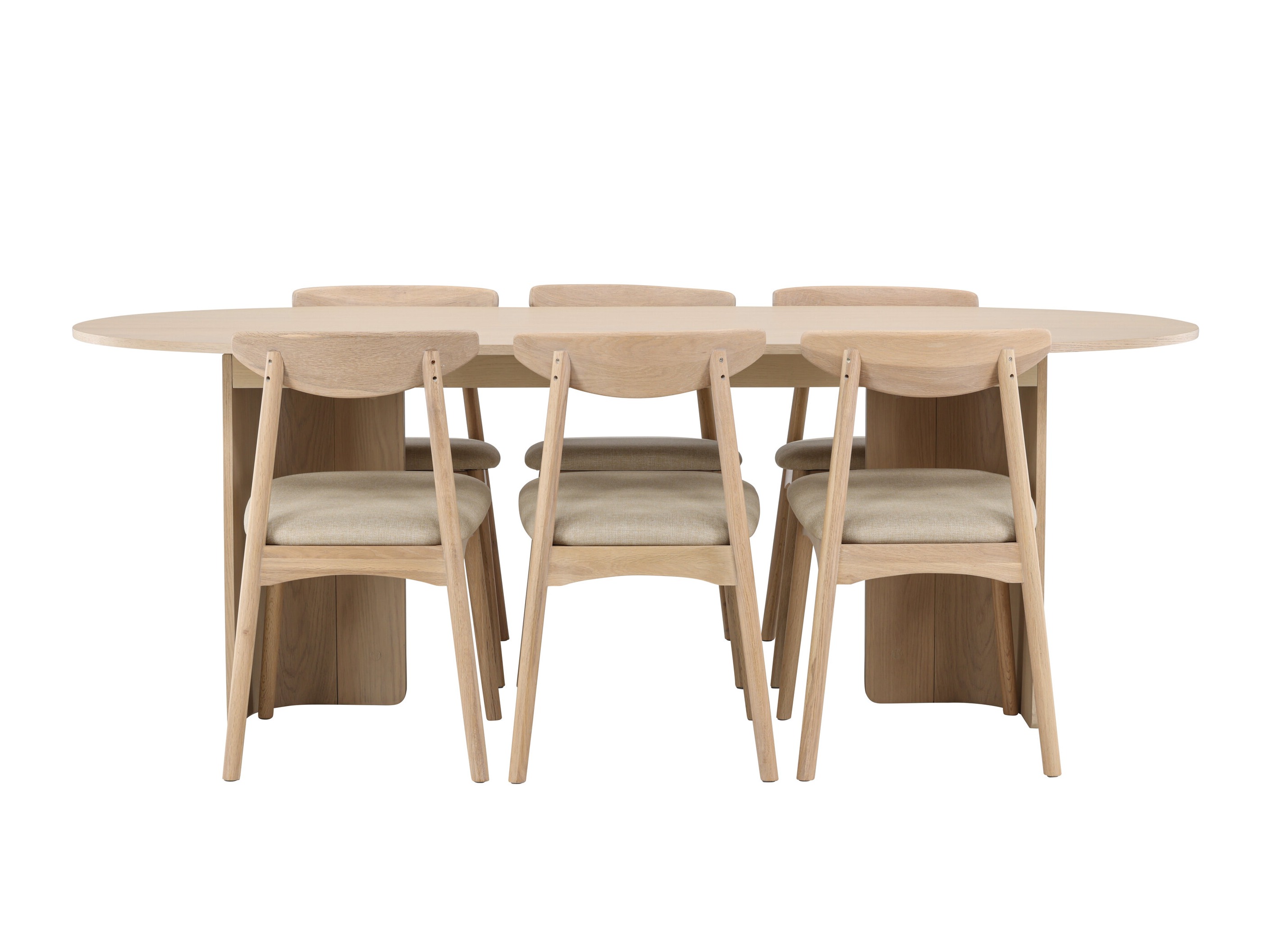 Salle à manger complète Dallas 5020 (Clair bois + Beige)