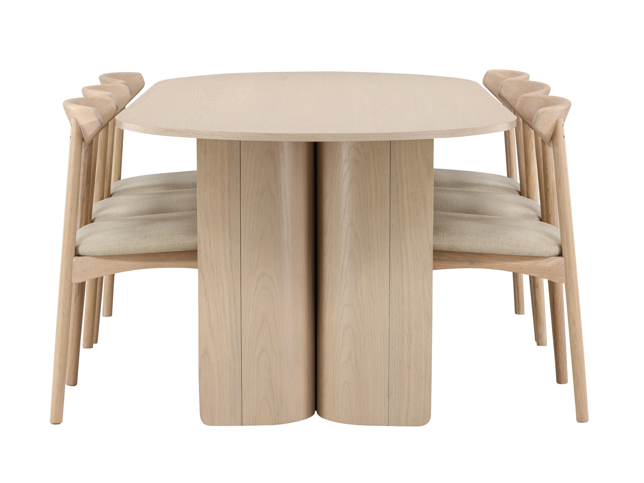 Salle à manger complète Dallas 5020 (Clair bois + Beige)