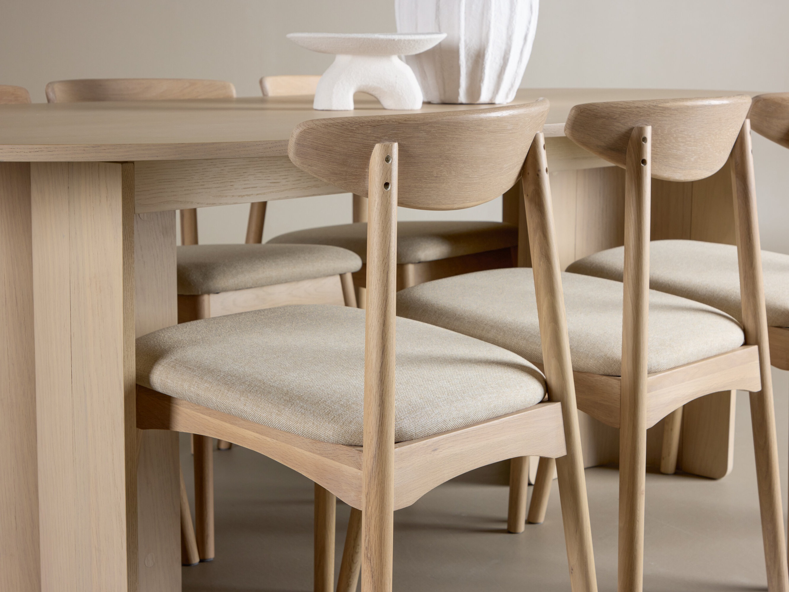 Salle à manger complète Dallas 5020 (Clair bois + Beige)