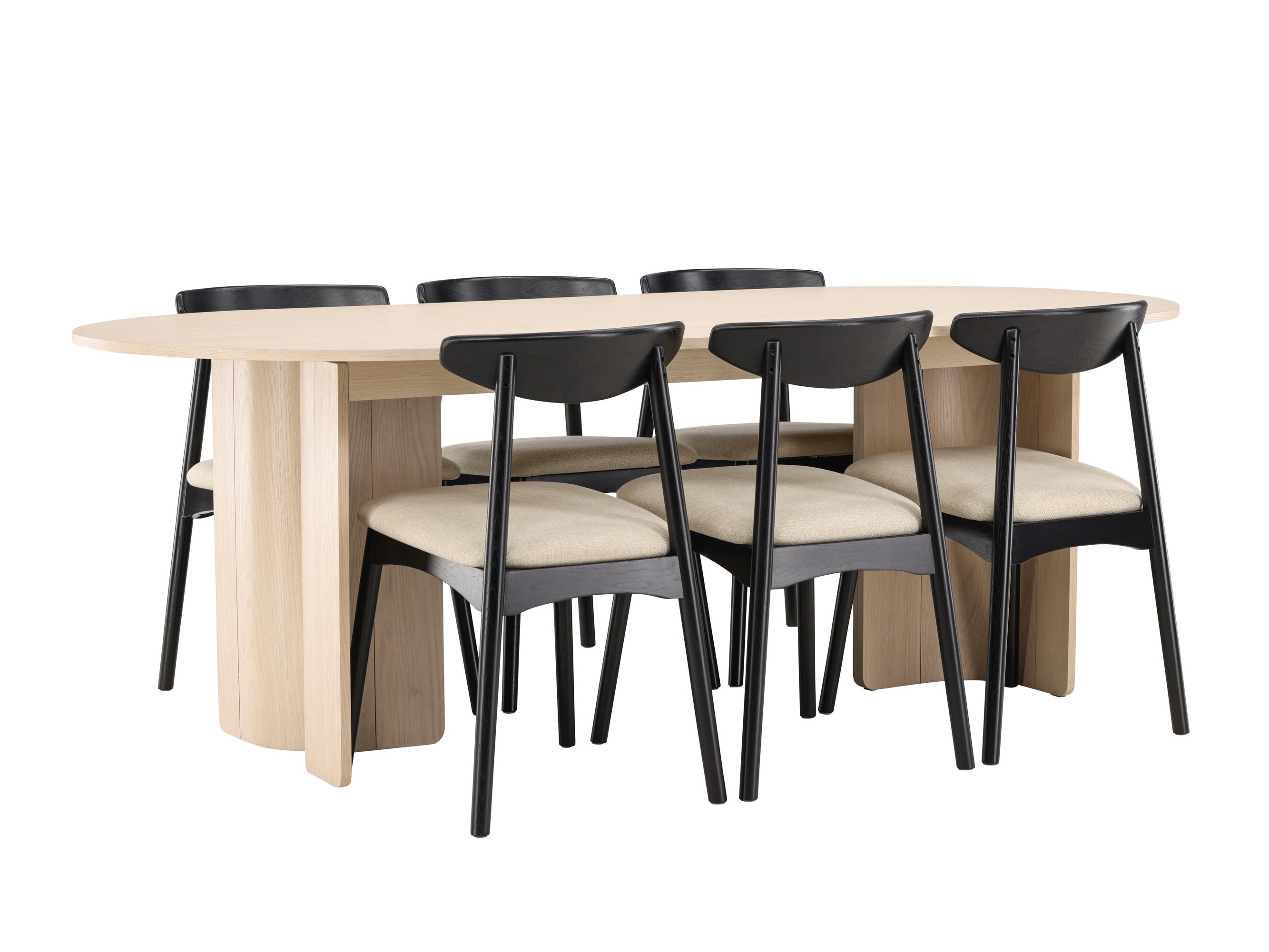 Salle à manger complète Dallas 5020 (Noir + Beige)