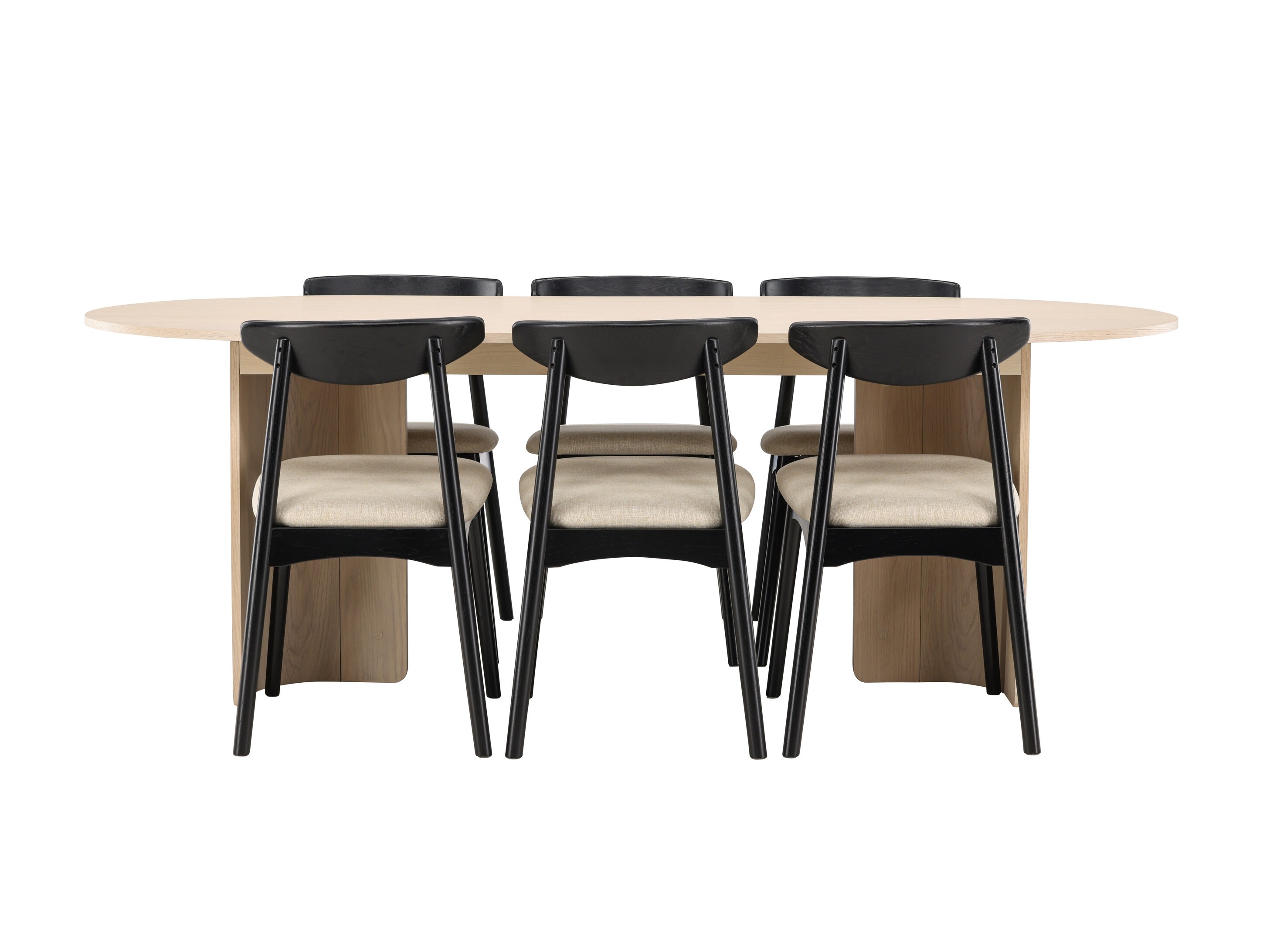 Salle à manger complète Dallas 5020 (Noir + Beige)