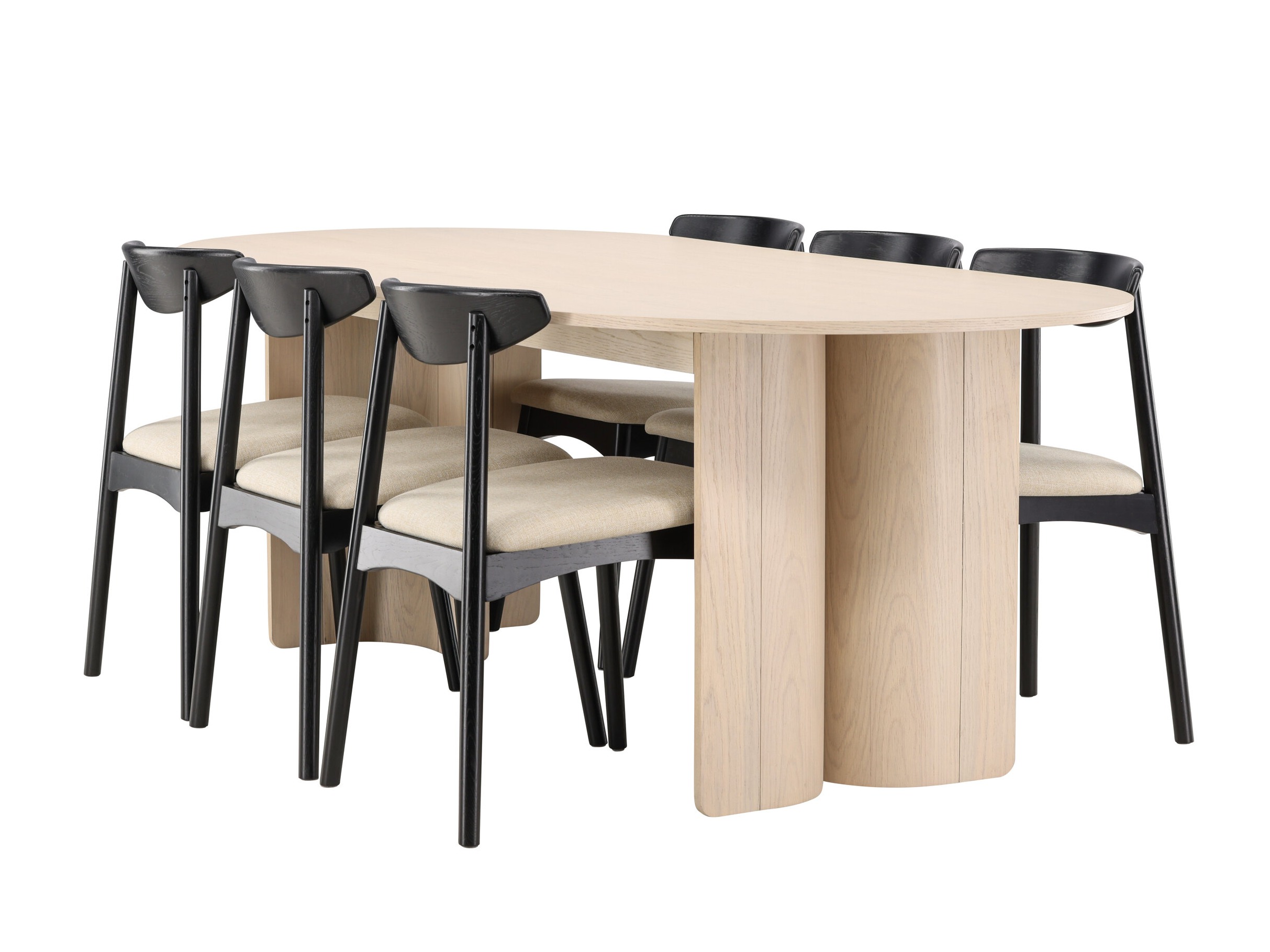 Salle à manger complète Dallas 5020 (Noir + Beige)