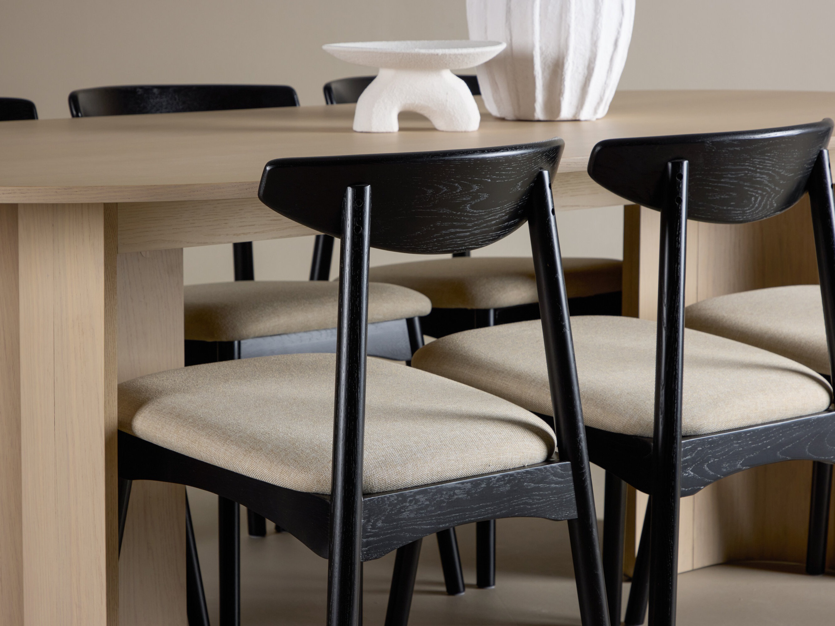 Salle à manger complète Dallas 5020 (Noir + Beige)