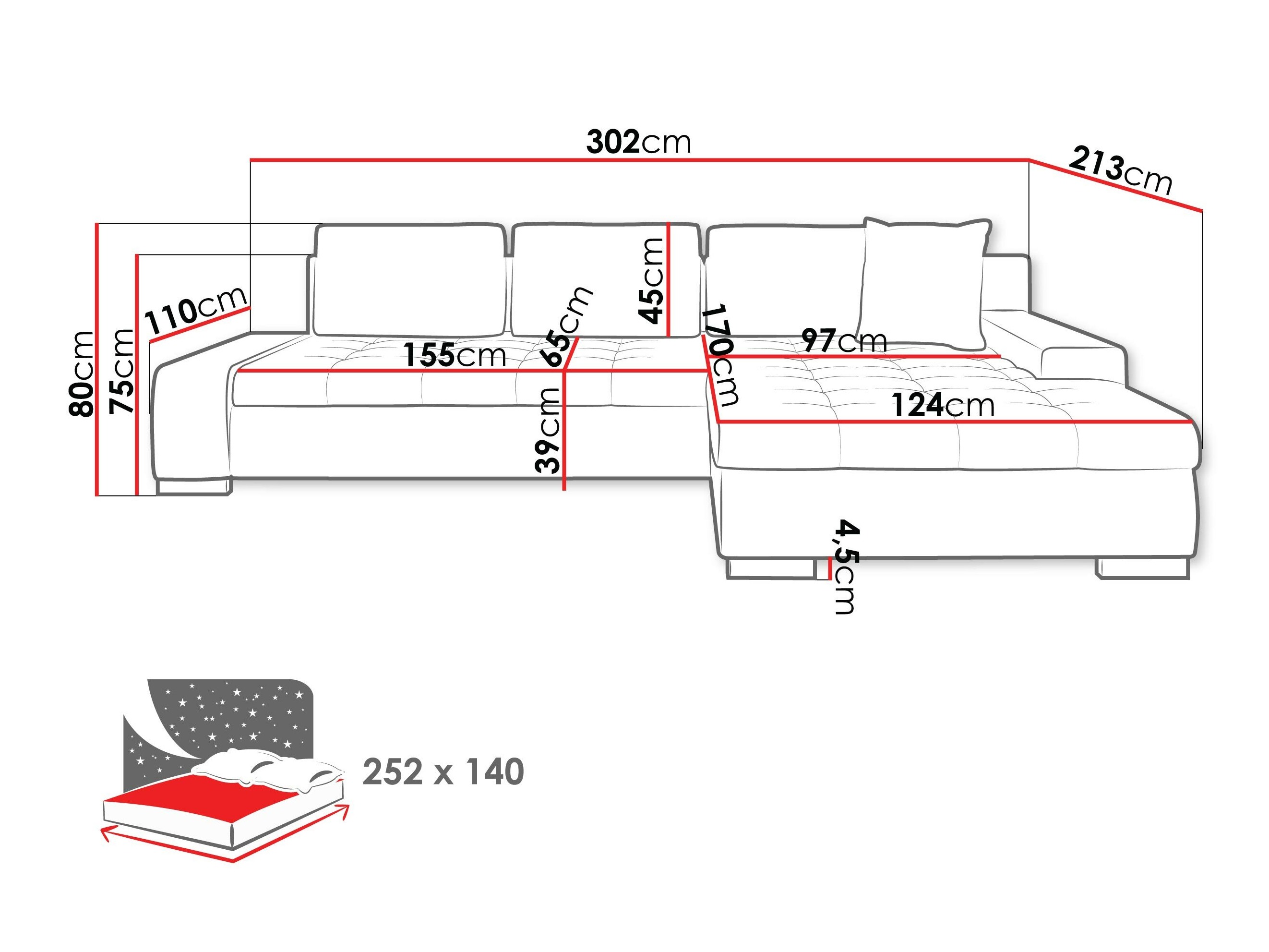 Canapé d'angle Comfivo 147 (Majorka 03)