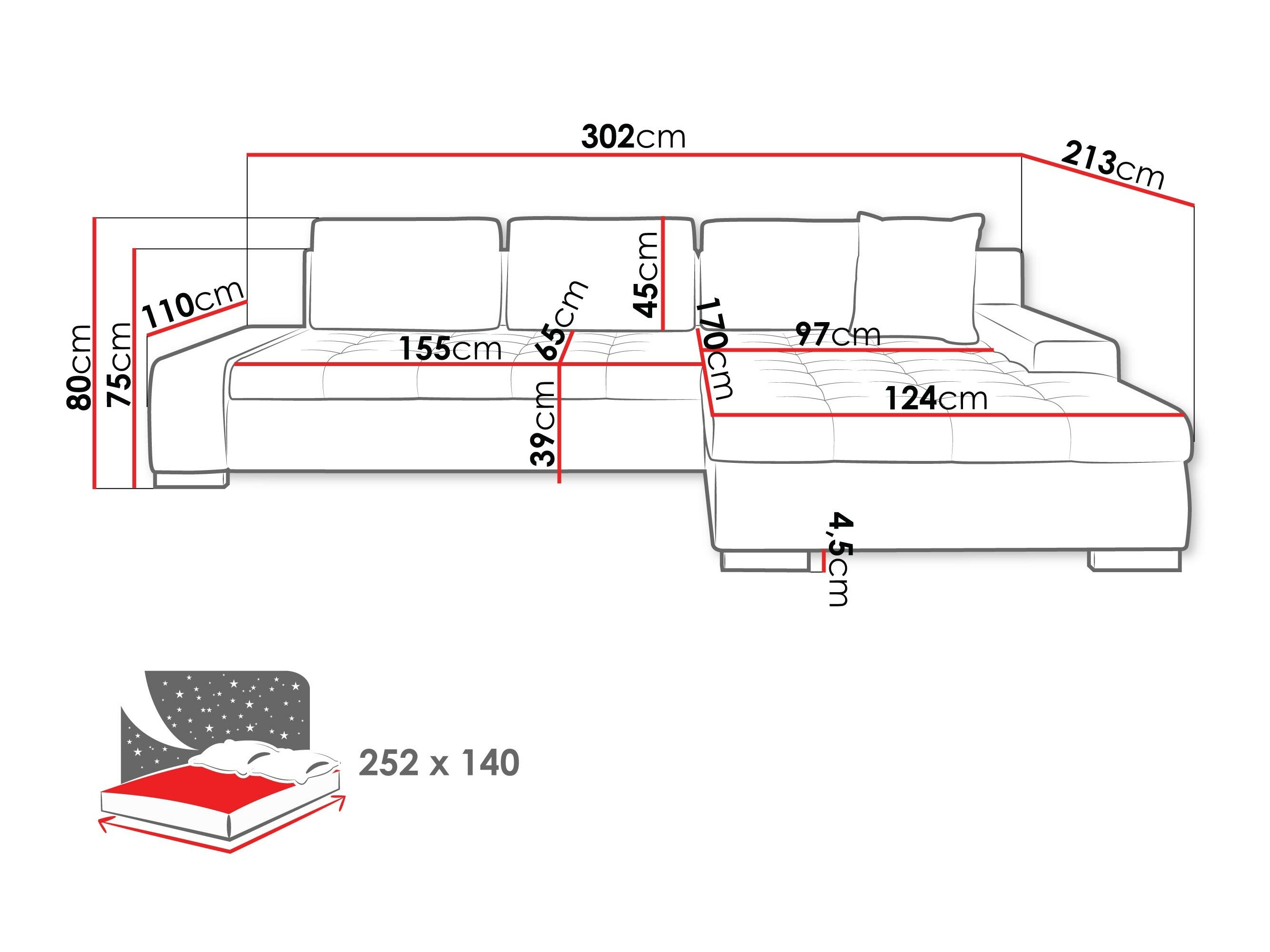 Canapé d'angle Comfivo Nitor II (Kronos 022 + Senegal 818)