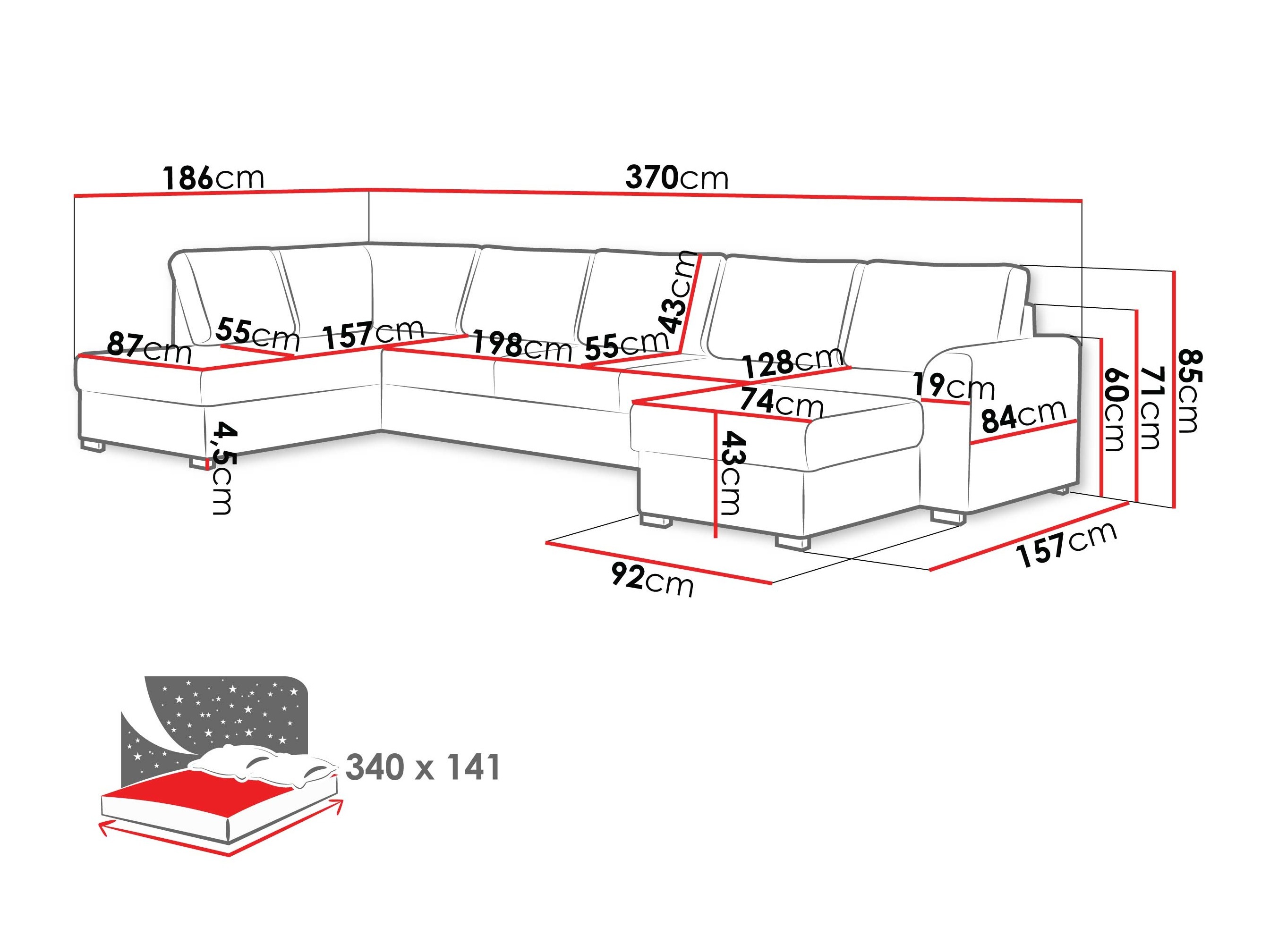 Canapé d'angle Comfivo Flumen I (Nazar 225.02)