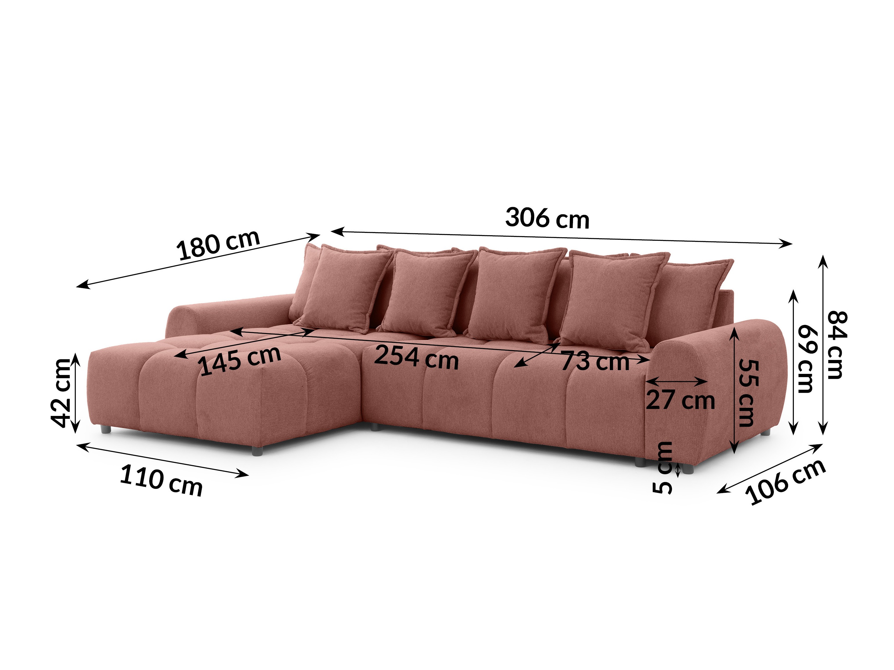 Canapé d'angle Rocklin 132 (Aragon 59)